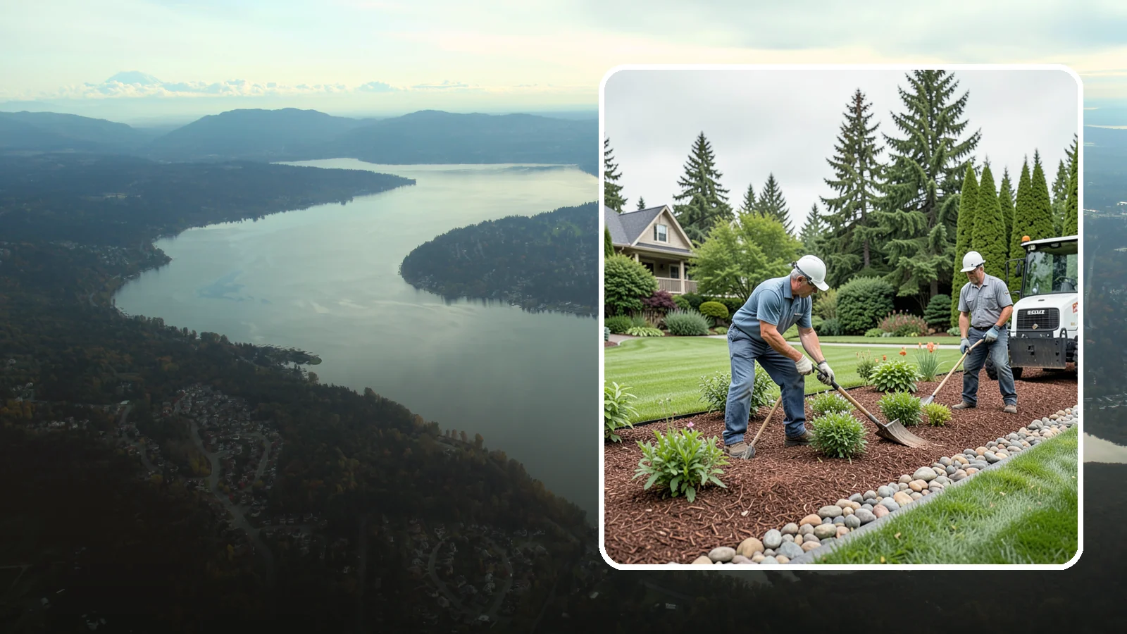 Decorative Mulch Installation in Sammamish, King County, WA - Premium colored or specialty mulch installed to give beds a designer, high-contrast finish.
