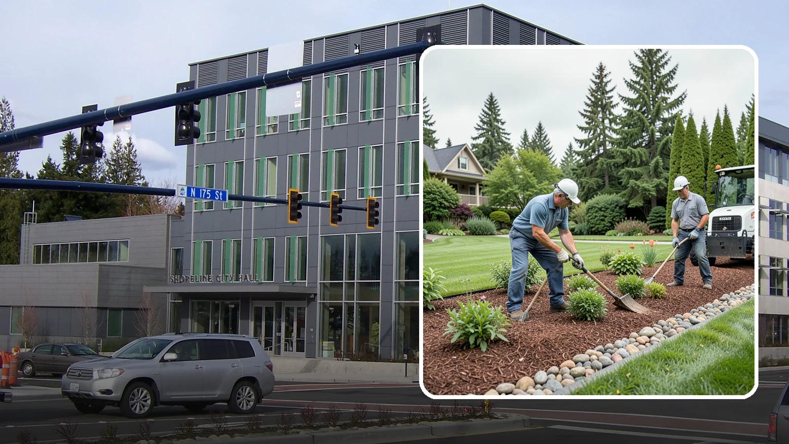Decorative Mulch Installation in Shoreline, King County, WA - Premium colored or specialty mulch installed to give beds a designer, high-contrast finish.