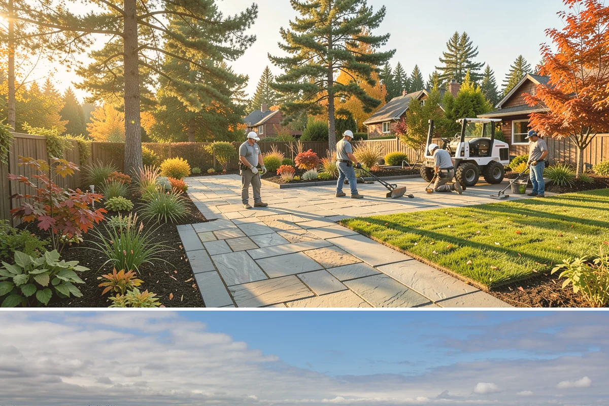 Decorative Mulch Installation in University Place, Pierce County, WA - Spring installation showcases color through the growing season, while cool, damp PNW weather helps freshly dyed mulch set without...