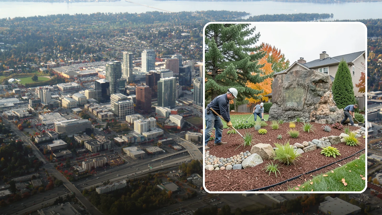 Decorative Rock Installation in Bellevue, King County, WA - Ornamental rock and decorative gravel installed for low-maintenance beds, borders, and accents.