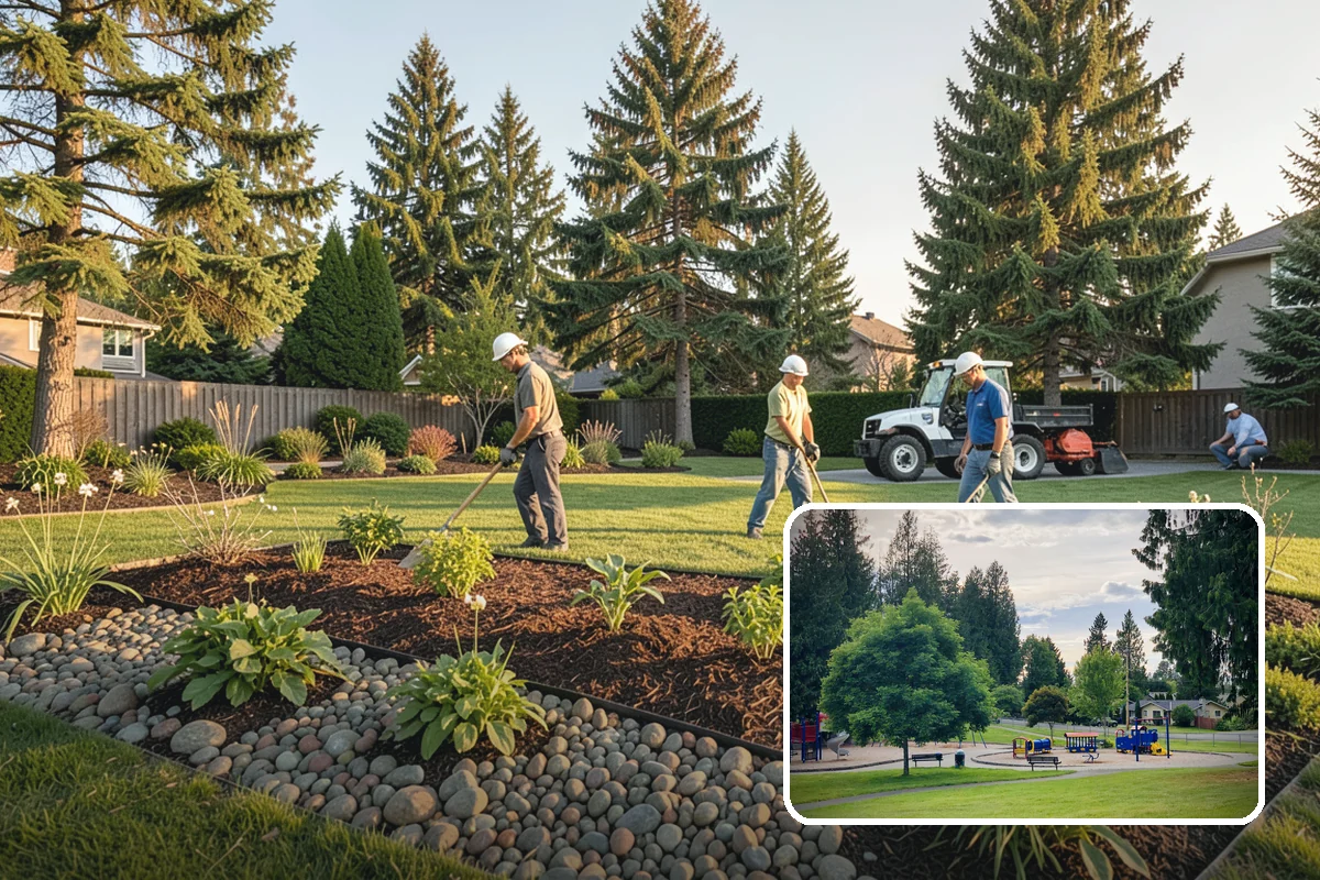 Decorative Rock Installation in Bonney Lake, Pierce County, WA - Permanent cover that never needs replacing