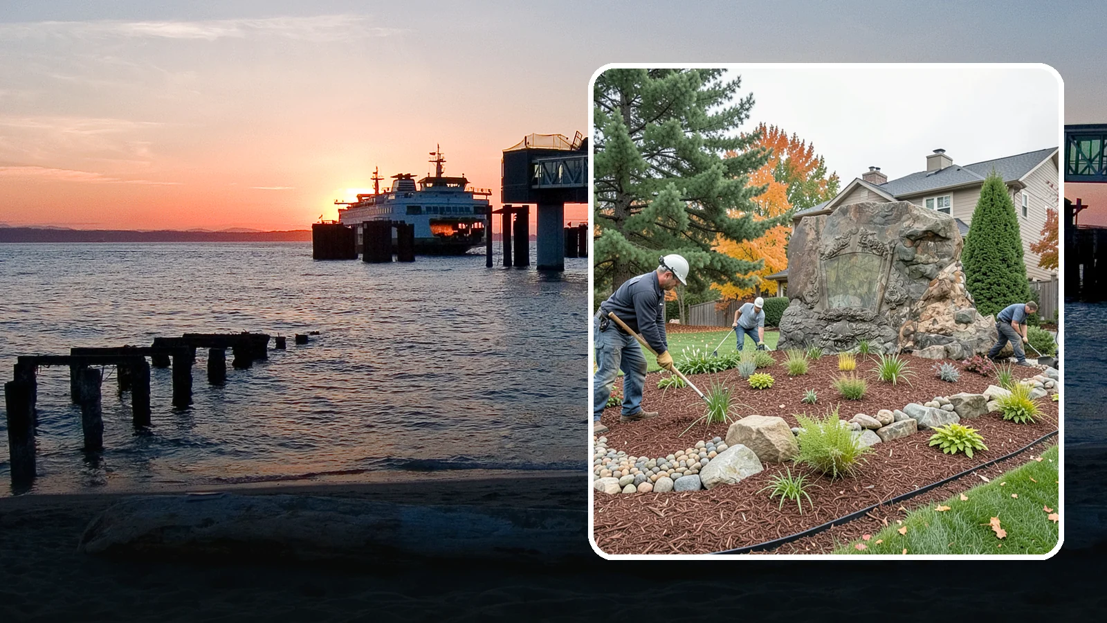 Decorative Rock Installation in Edmonds, Snohomish County, WA - Ornamental rock and decorative gravel installed for low-maintenance beds, borders, and accents.