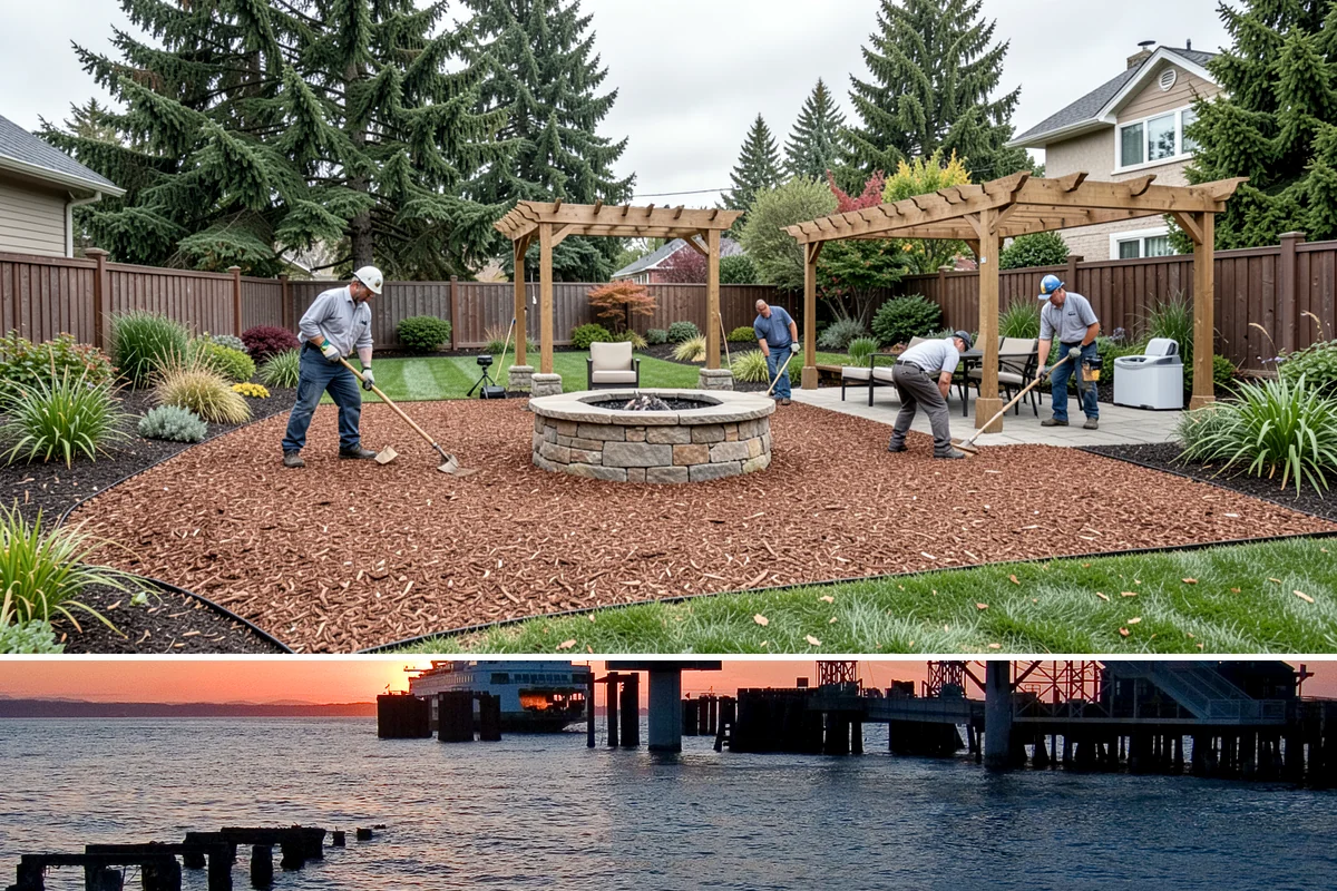 Decorative Rock Installation in Edmonds, Snohomish County, WA - Can be installed year-round.