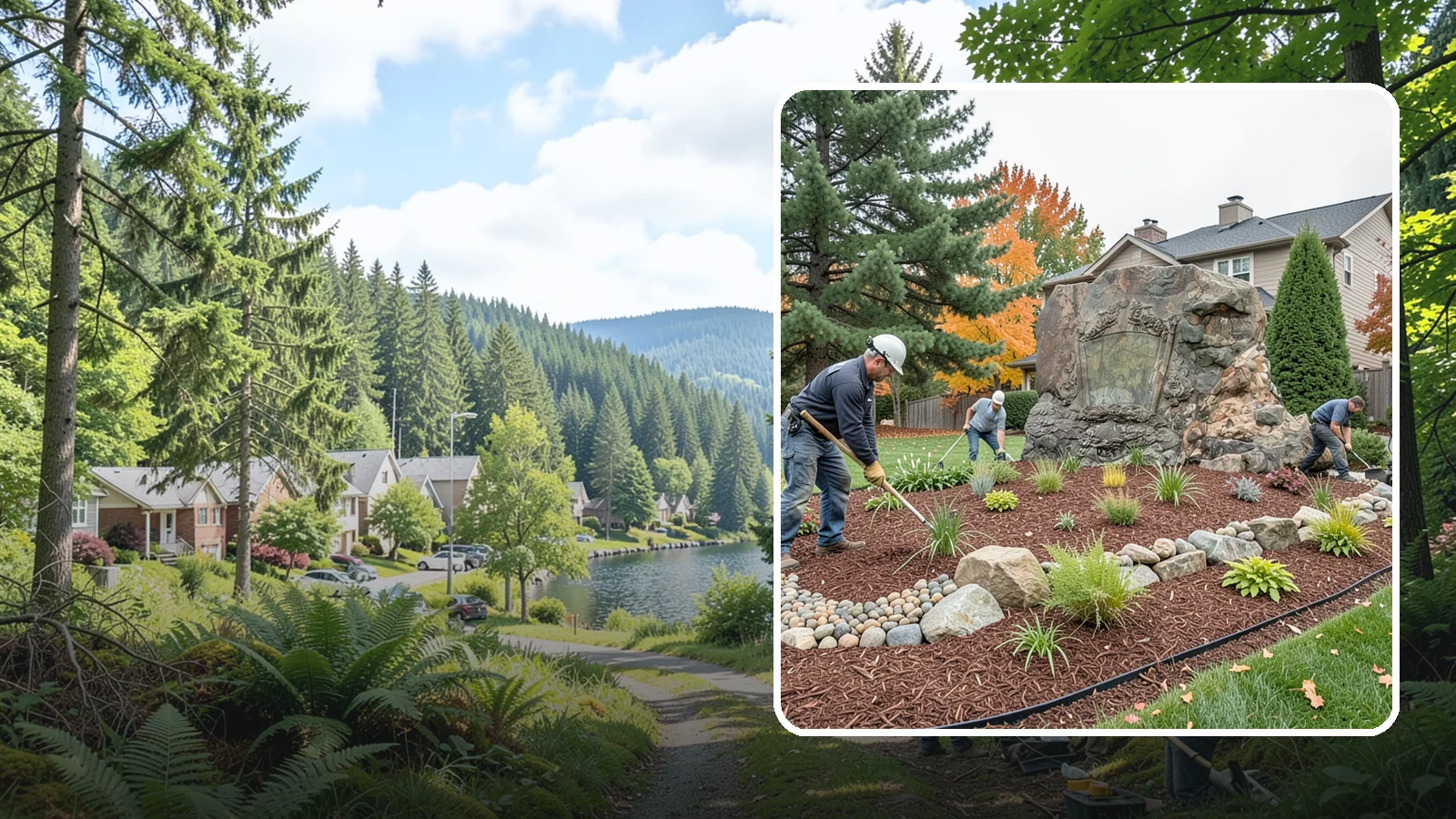 Decorative Rock Installation in Lake Forest Park, King County, WA - Ornamental rock and decorative gravel installed for low-maintenance beds, borders, and accents.
