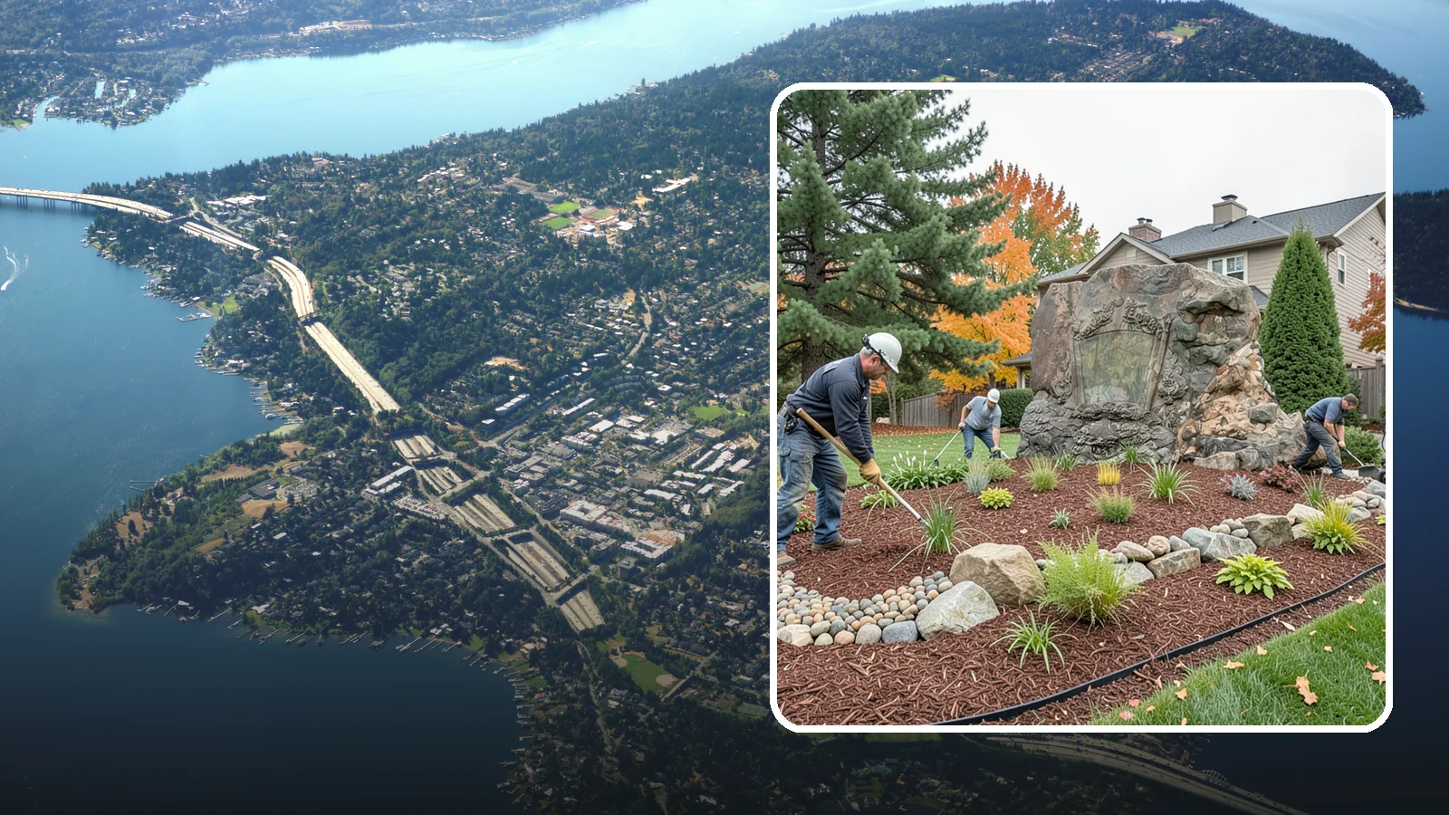 Decorative Rock Installation in Mercer Island, King County, WA - Ornamental rock and decorative gravel installed for low-maintenance beds, borders, and accents.