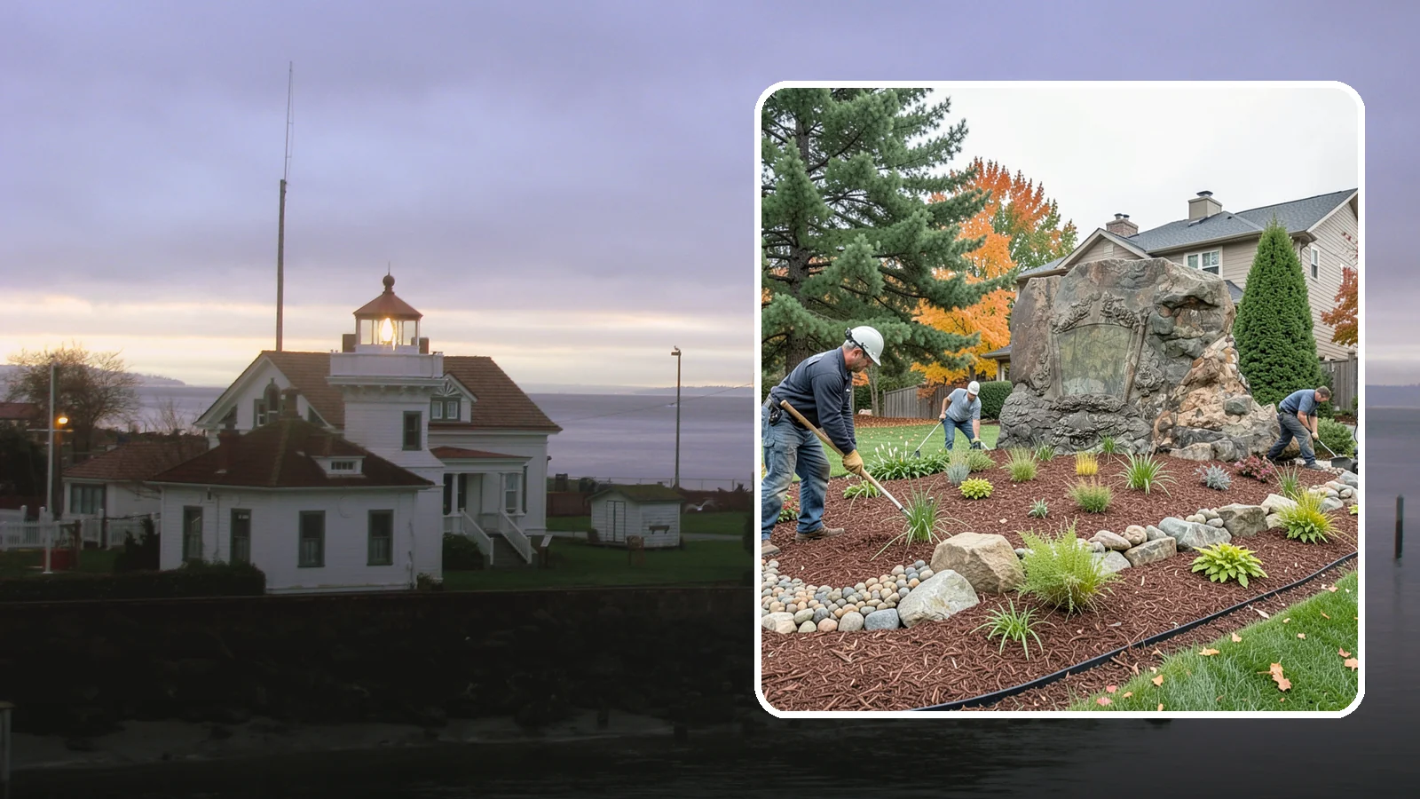 Decorative Rock Installation in Mukilteo, Snohomish County, WA - Ornamental rock and decorative gravel installed for low-maintenance beds, borders, and accents.
