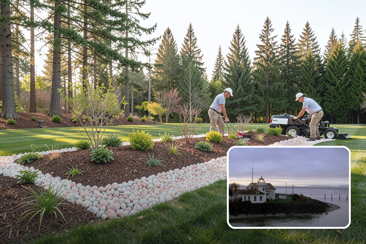 Decorative Rock Installation in Mukilteo, Snohomish County, WA - Permanent cover that never needs replacing