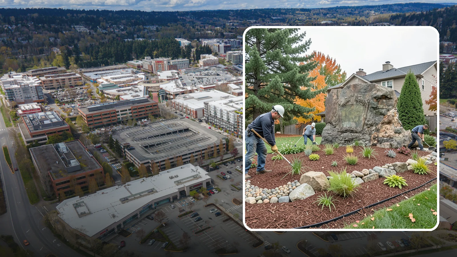 Decorative Rock Installation in Redmond, King County, WA - Ornamental rock and decorative gravel installed for low-maintenance beds, borders, and accents.