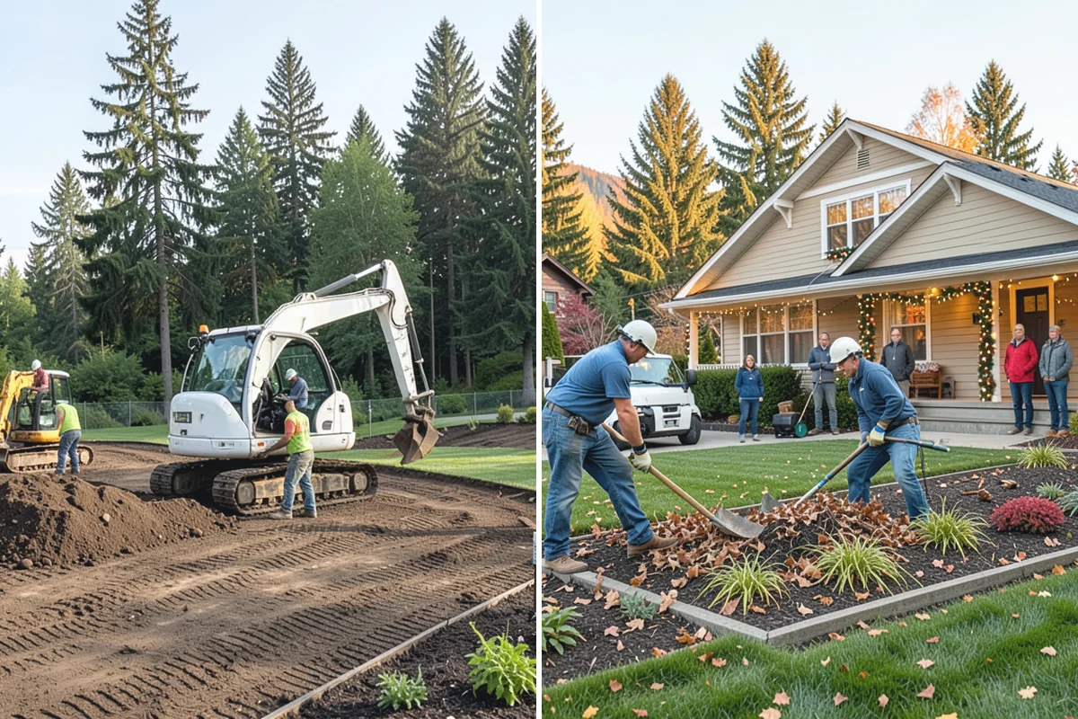 Decorative Rock Installation in Redmond, King County, WA - Define and excavate the area