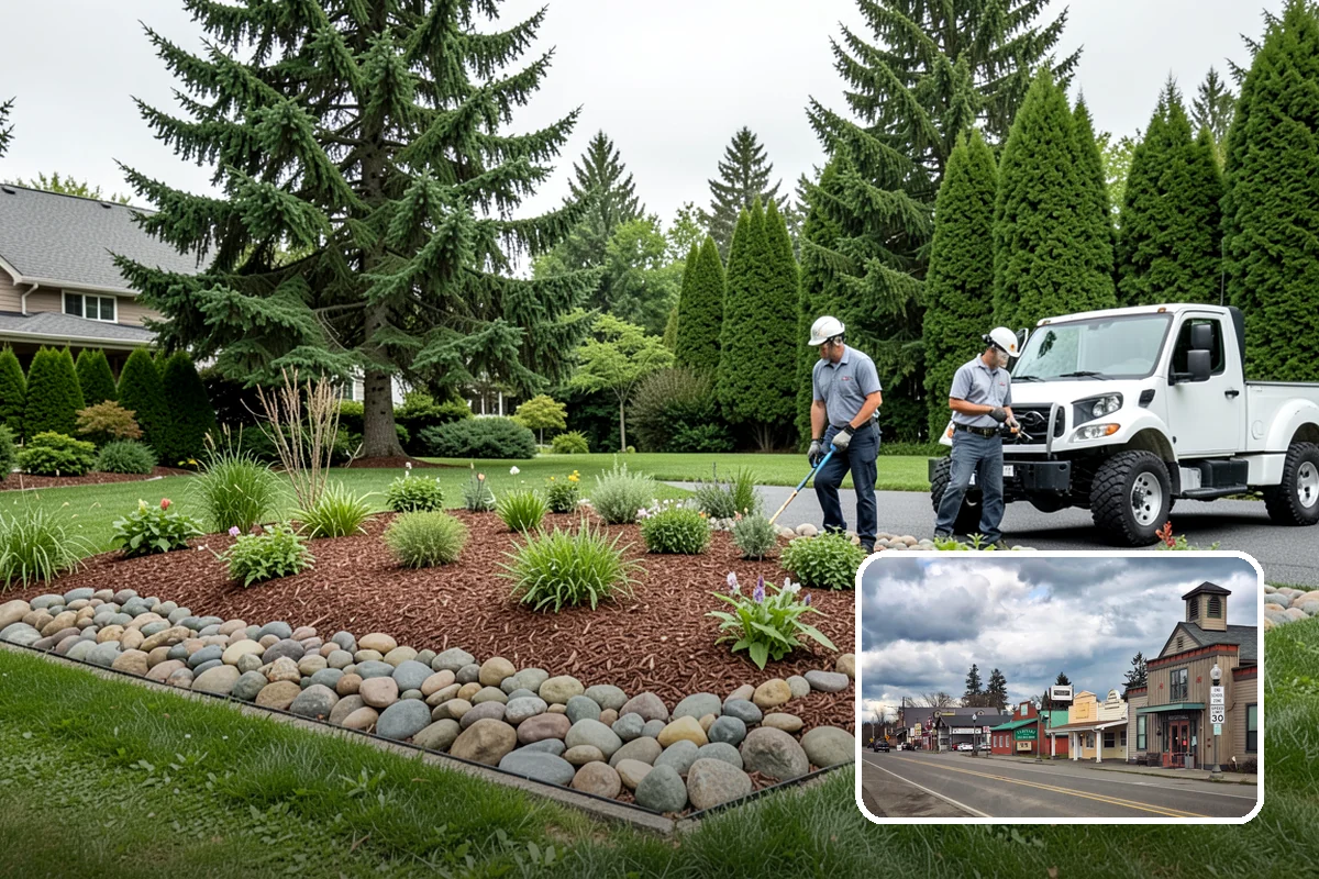 Decorative Rock Installation in Roy, Pierce County, WA - Permanent cover that never needs replacing