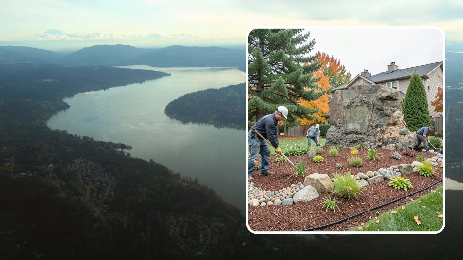 Decorative Rock Installation in Sammamish, King County, WA - Ornamental rock and decorative gravel installed for low-maintenance beds, borders, and accents.