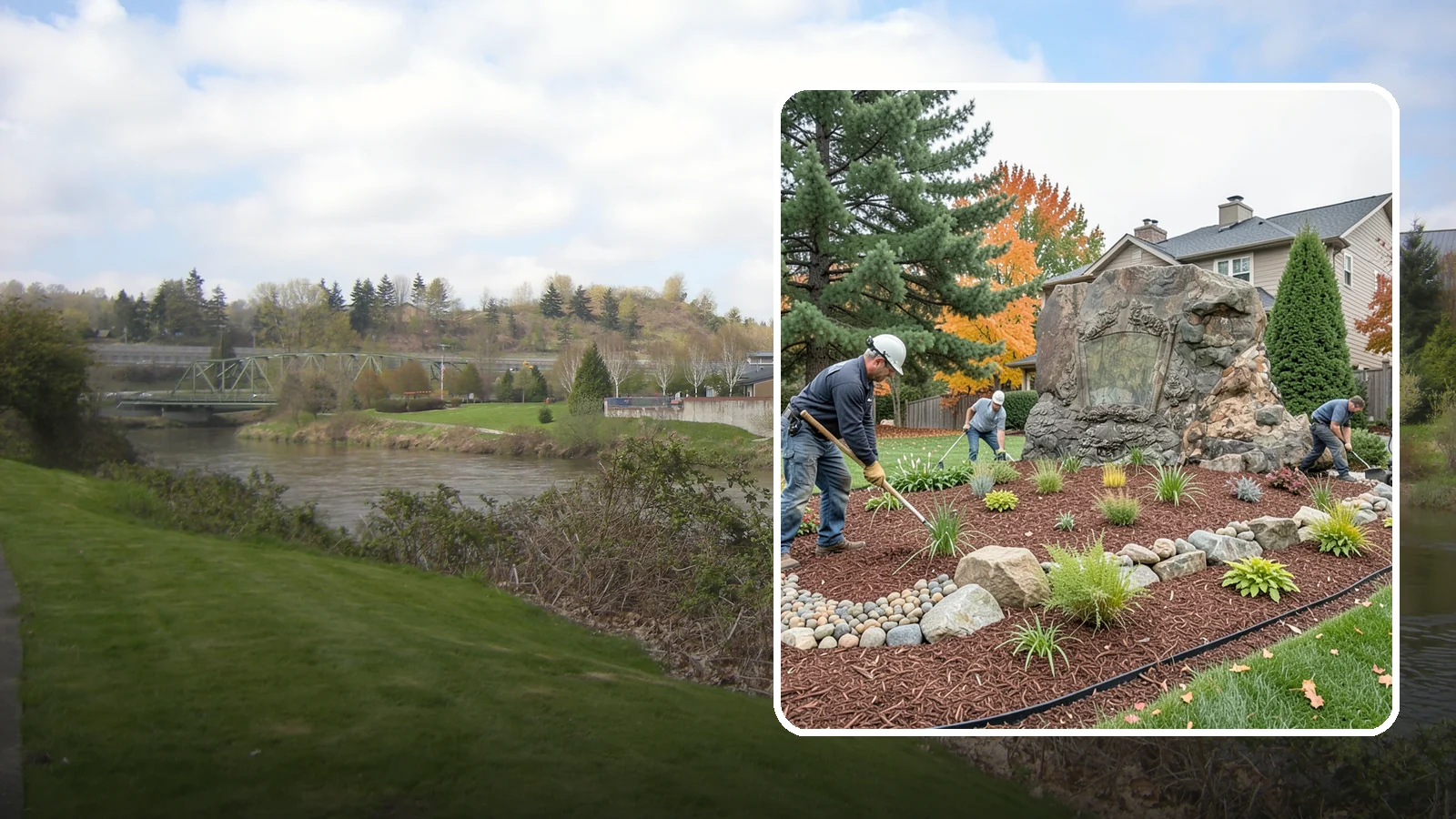 Decorative Rock Installation in Tukwila, King County, WA - Ornamental rock and decorative gravel installed for low-maintenance beds, borders, and accents.