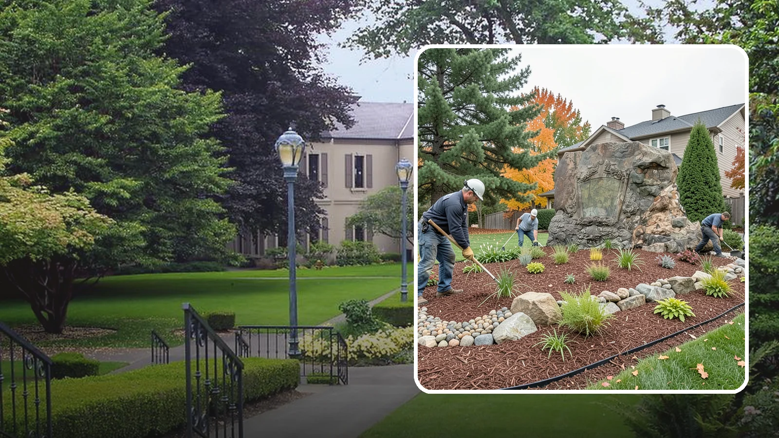 Decorative Rock Installation in Woodinville, King County, WA - Ornamental rock and decorative gravel installed for low-maintenance beds, borders, and accents.