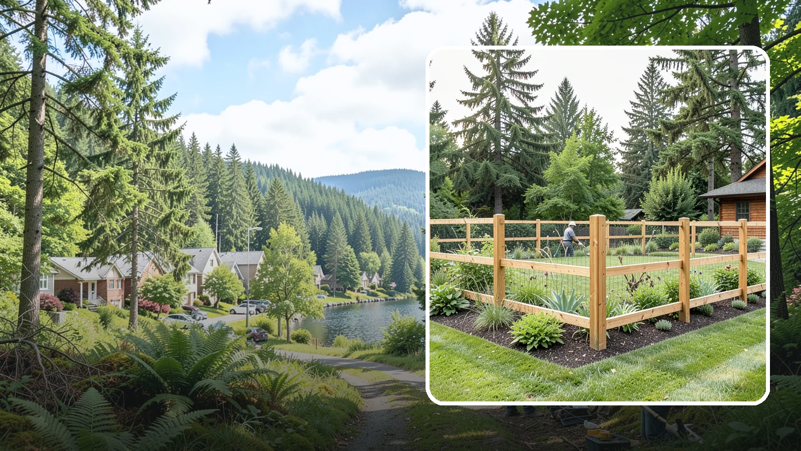 Deer Fencing in Lake Forest Park, King County, WA - Tall, effective deer fencing that protects gardens and landscapes from browsing deer damage.