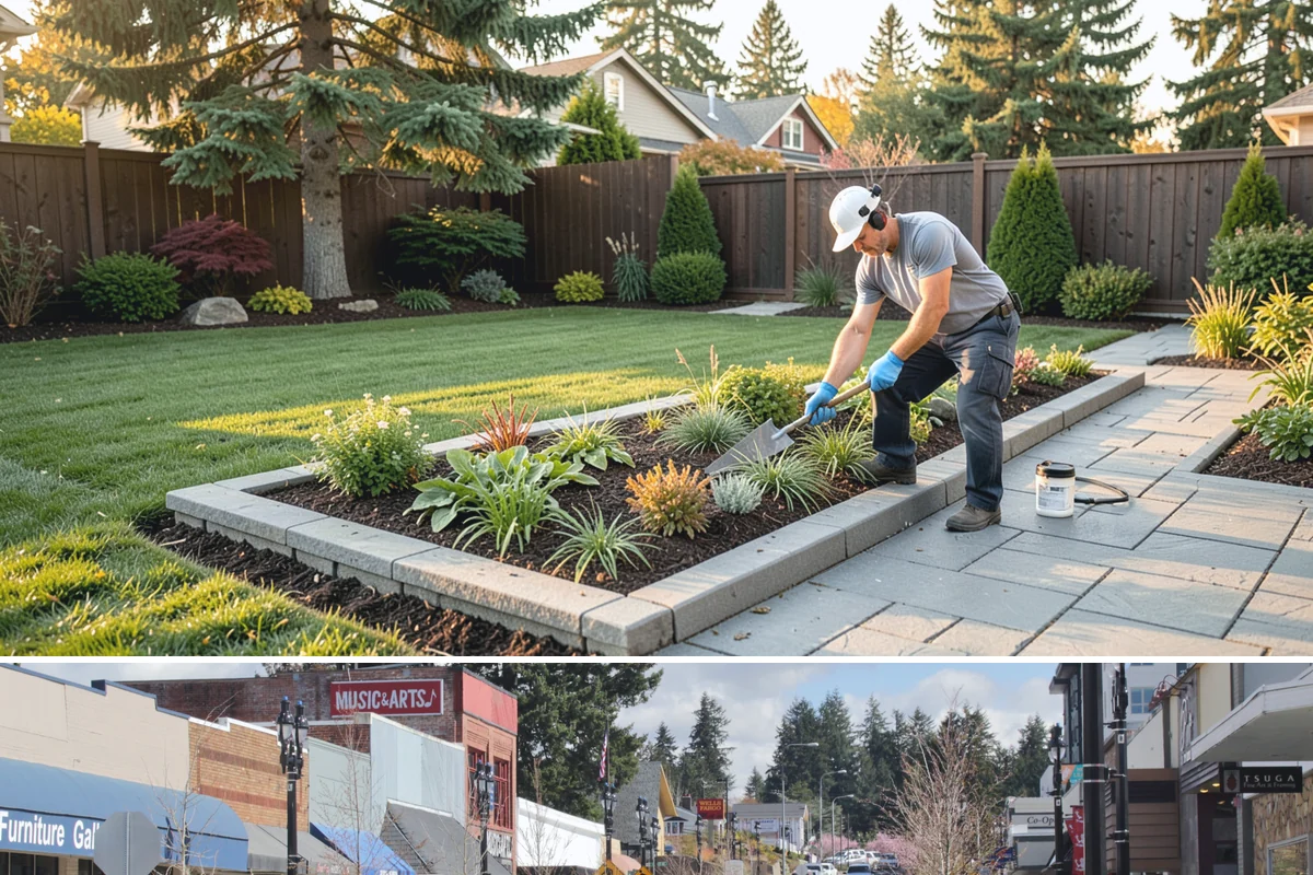 Downspout Burial in Bothell, King County, WA - Can be installed year-round, though drier summer soils make trenching and surface restoration quicker and cleaner.