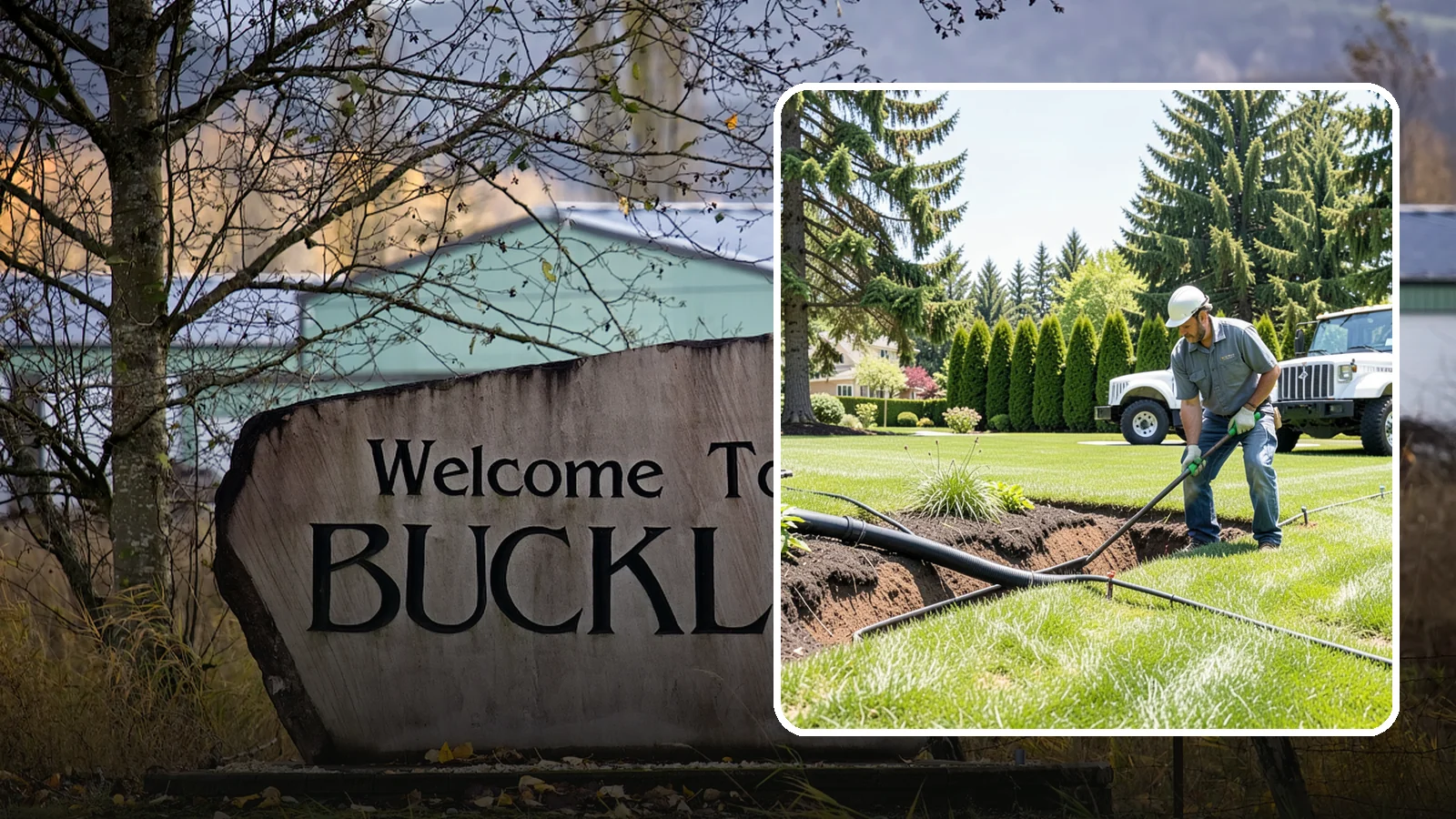 Downspout Burial in Buckley, Pierce County, WA - We bury and pipe your downspout discharge underground, carrying roof runoff well away from the foundation to a safe outlet.