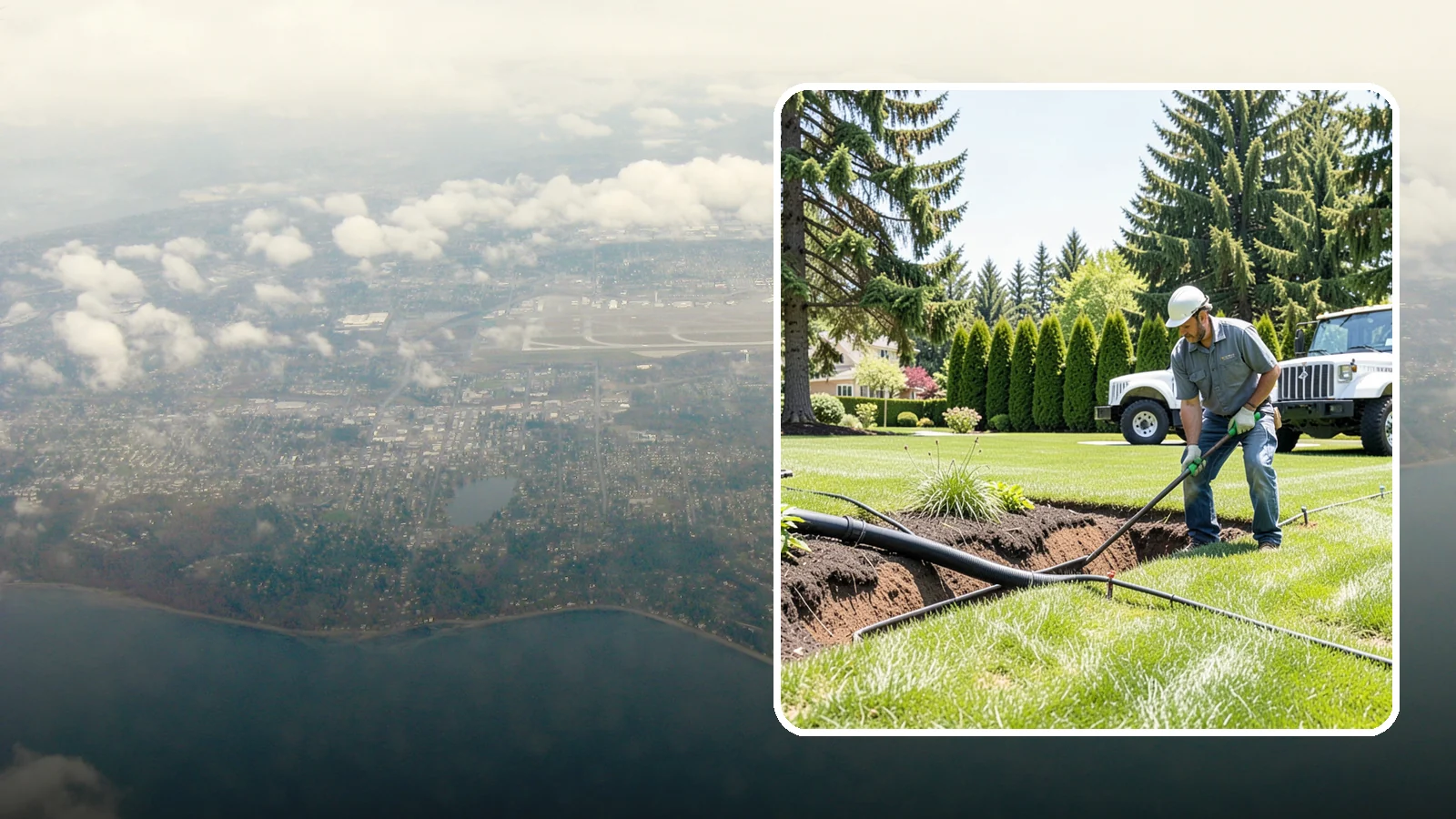 Downspout Burial in Burien, King County, WA - We bury and pipe your downspout discharge underground, carrying roof runoff well away from the foundation to a safe outlet.