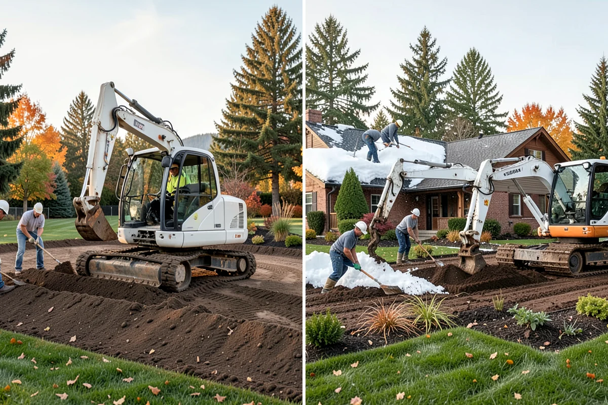 Downspout Burial in Clyde Hill, King County, WA - Locate each downspout and plan the buried routing