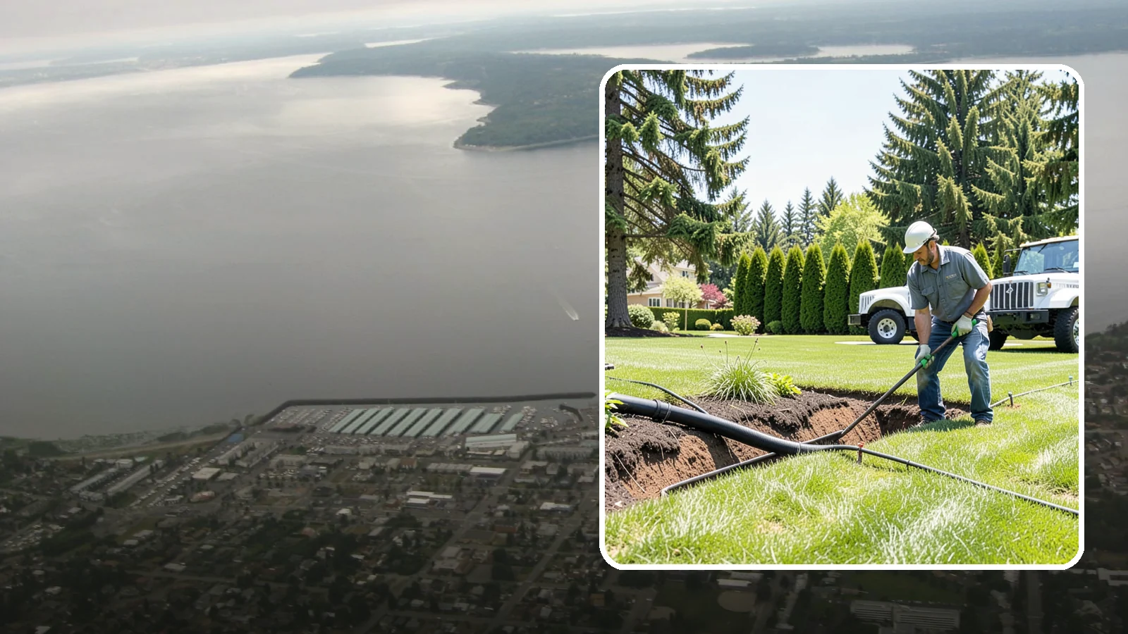 Downspout Burial in Des Moines, King County, WA - We bury and pipe your downspout discharge underground, carrying roof runoff well away from the foundation to a safe outlet.