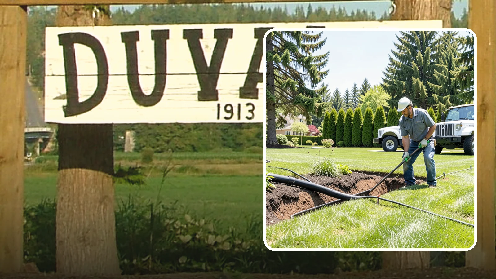 Downspout Burial in Duvall, King County, WA - We bury and pipe your downspout discharge underground, carrying roof runoff well away from the foundation to a safe outlet.