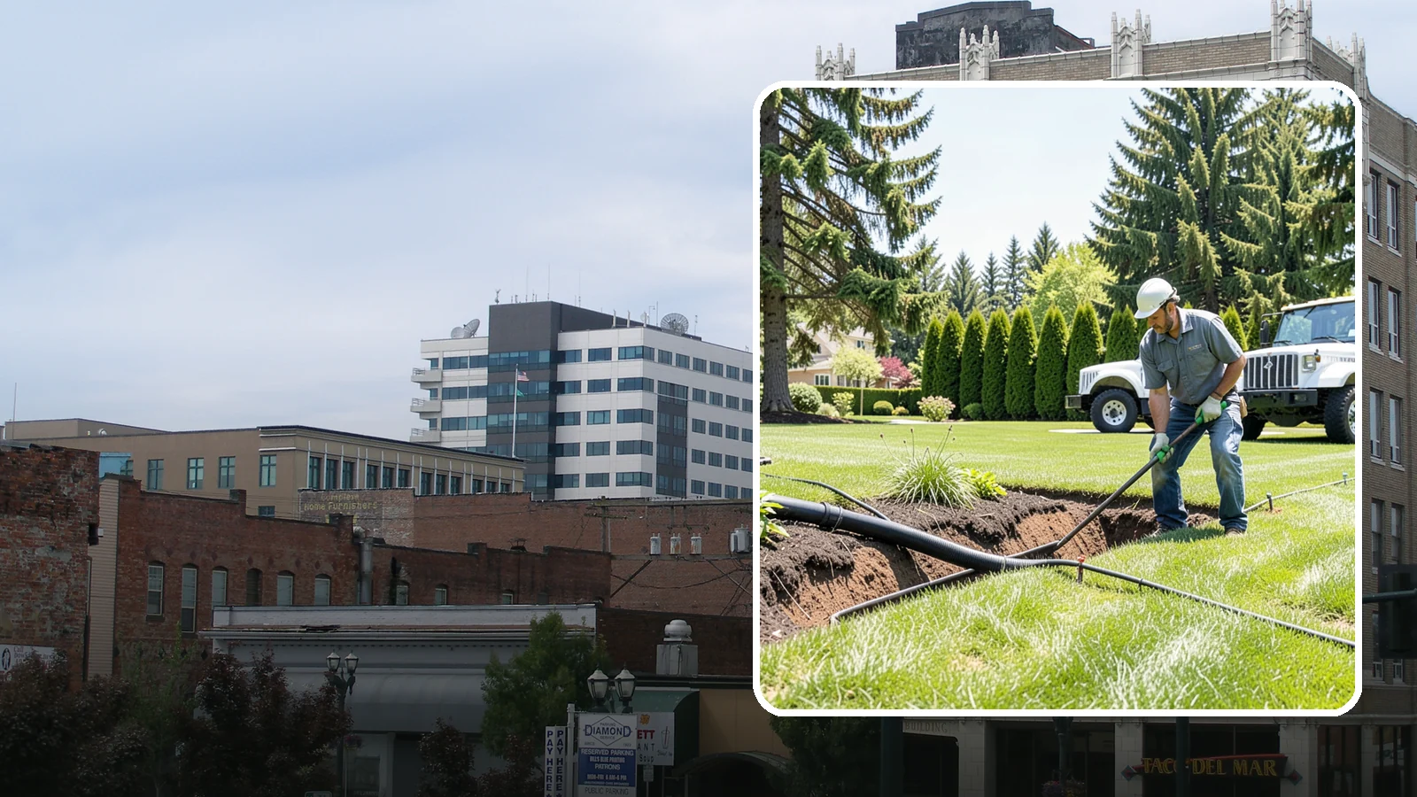 Downspout Burial in Everett, Snohomish County, WA - We bury and pipe your downspout discharge underground, carrying roof runoff well away from the foundation to a safe outlet.