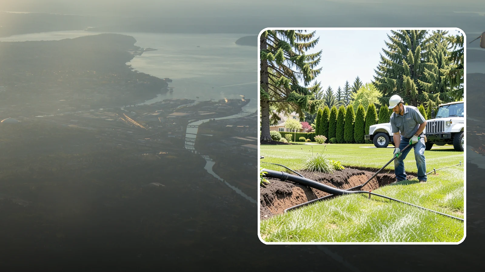 Downspout Burial in Fife, Pierce County, WA - We bury and pipe your downspout discharge underground, carrying roof runoff well away from the foundation to a safe outlet.