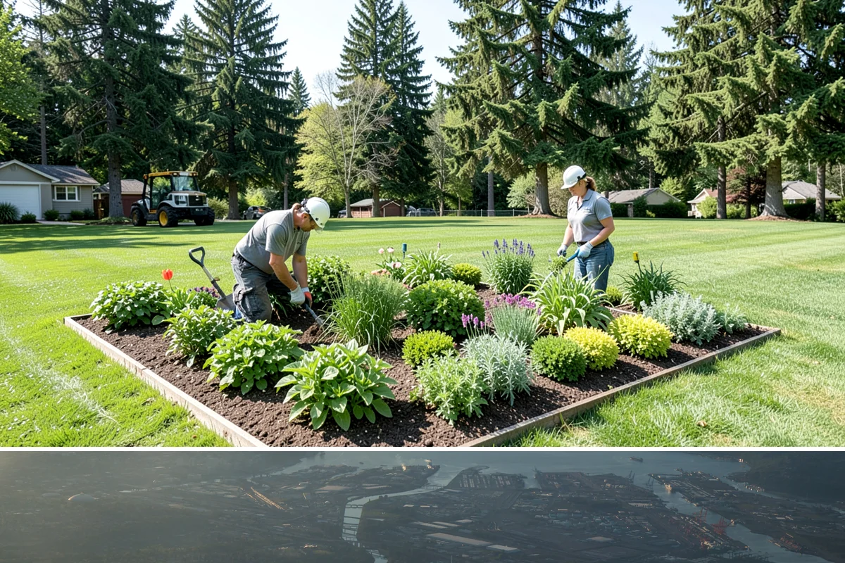 Downspout Burial in Fife, Pierce County, WA - Can be installed year-round, though drier summer soils make trenching and surface restoration quicker and cleaner.
