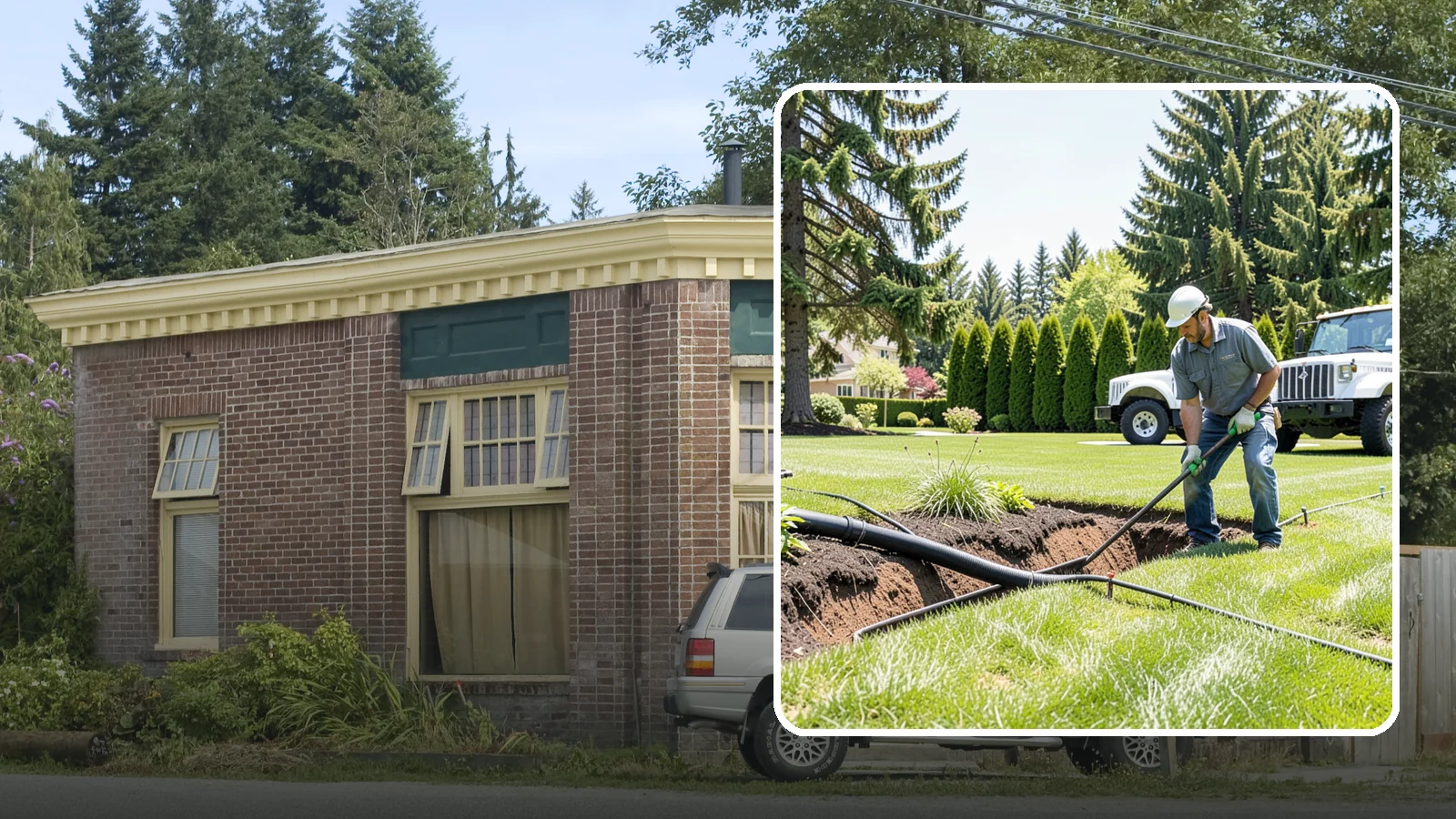 Downspout Burial in Hamilton, Skagit County, WA - We bury and pipe your downspout discharge underground, carrying roof runoff well away from the foundation to a safe outlet.