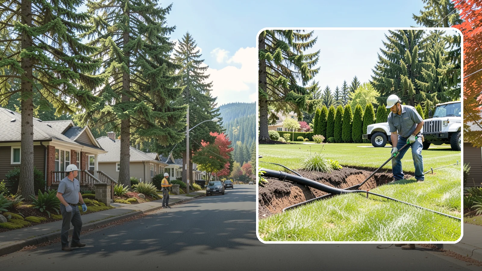 Downspout Burial in Hunts Point, King County, WA - We bury and pipe your downspout discharge underground, carrying roof runoff well away from the foundation to a safe outlet.