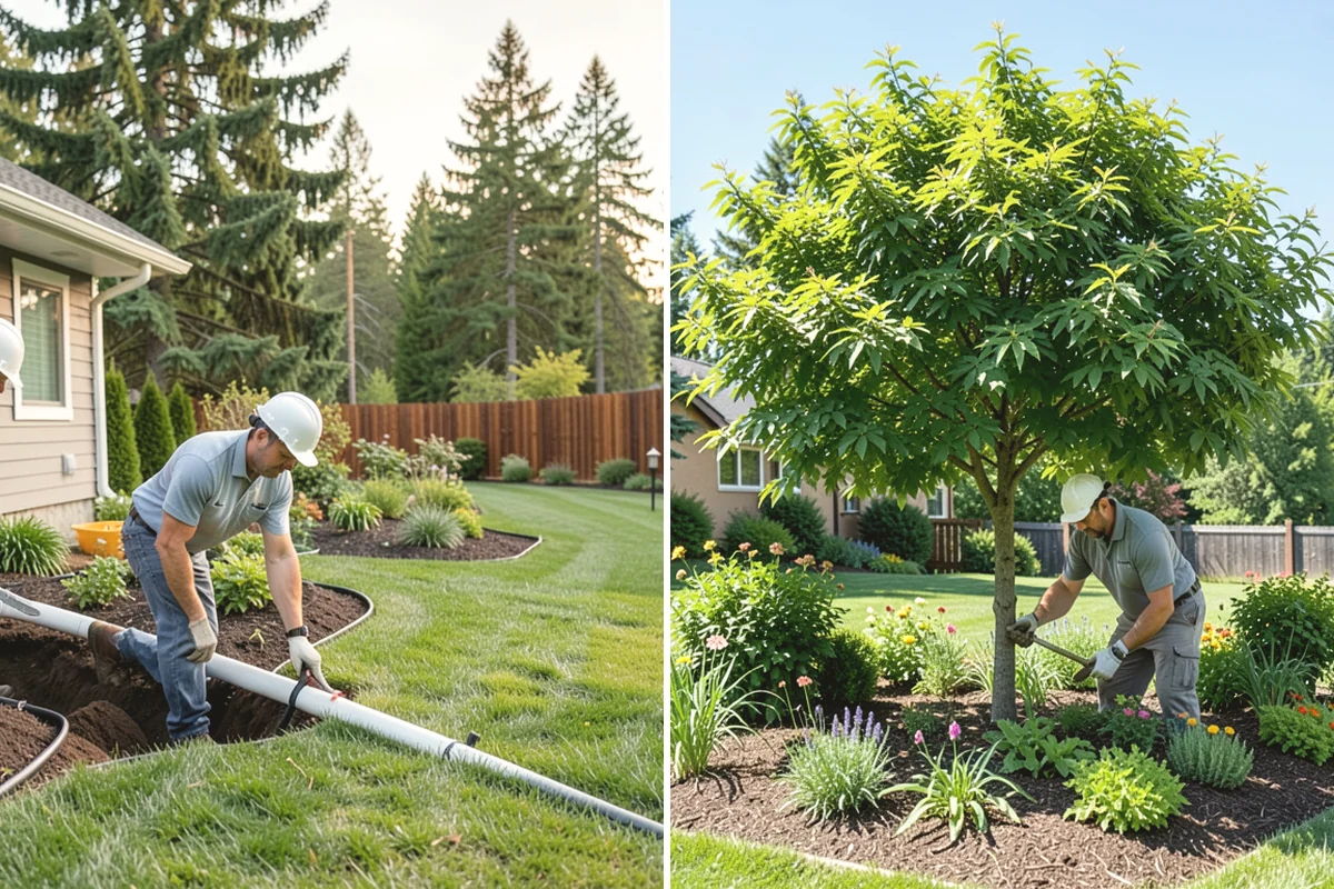 Downspout Burial in Issaquah, King County, WA - Locate each downspout and plan the buried routing