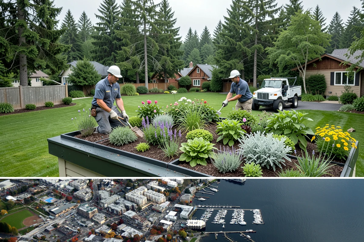 Downspout Burial in Kirkland, King County, WA - Can be installed year-round, though drier summer soils make trenching and surface restoration quicker and cleaner.