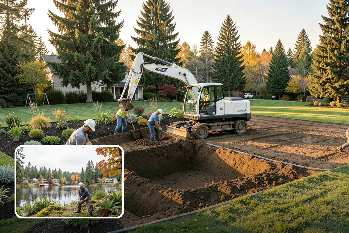 Downspout Burial in La Conner, Skagit County, WA - Moves roof runoff away from the foundation