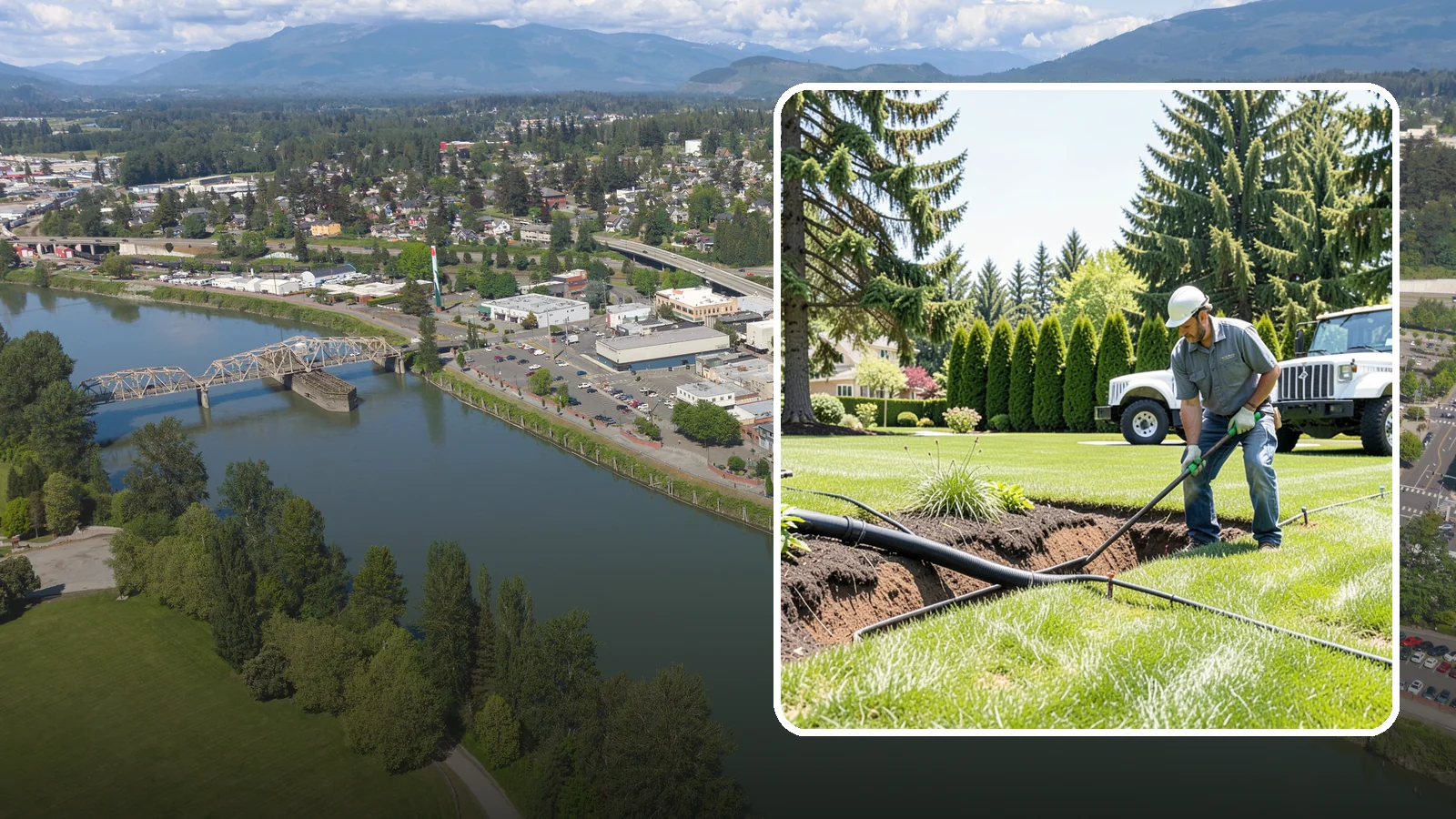 Downspout Burial in Mount Vernon, Skagit County, WA - We bury and pipe your downspout discharge underground, carrying roof runoff well away from the foundation to a safe outlet.