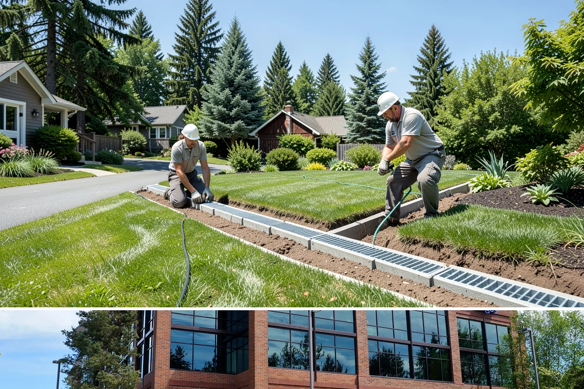 Downspout Burial in Mountlake Terrace, Snohomish County, WA - Can be installed year-round, though drier summer soils make trenching and surface restoration quicker and cleaner.