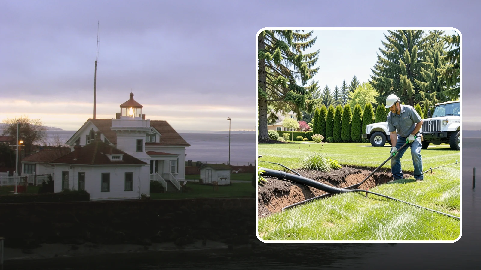 Downspout Burial in Mukilteo, Snohomish County, WA - We bury and pipe your downspout discharge underground, carrying roof runoff well away from the foundation to a safe outlet.