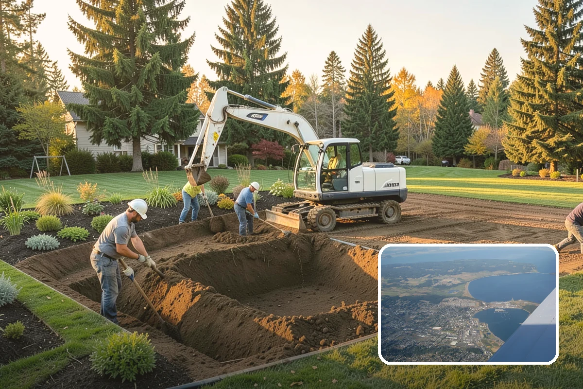 Downspout Burial in Oak Harbor, Island County, WA - Moves roof runoff away from the foundation