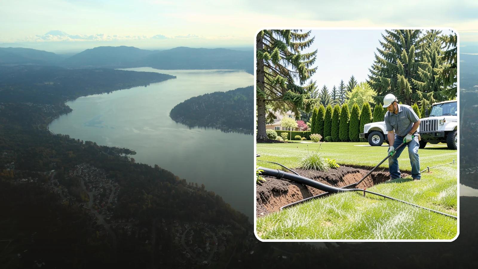 Downspout Burial in Sammamish, King County, WA - We bury and pipe your downspout discharge underground, carrying roof runoff well away from the foundation to a safe outlet.