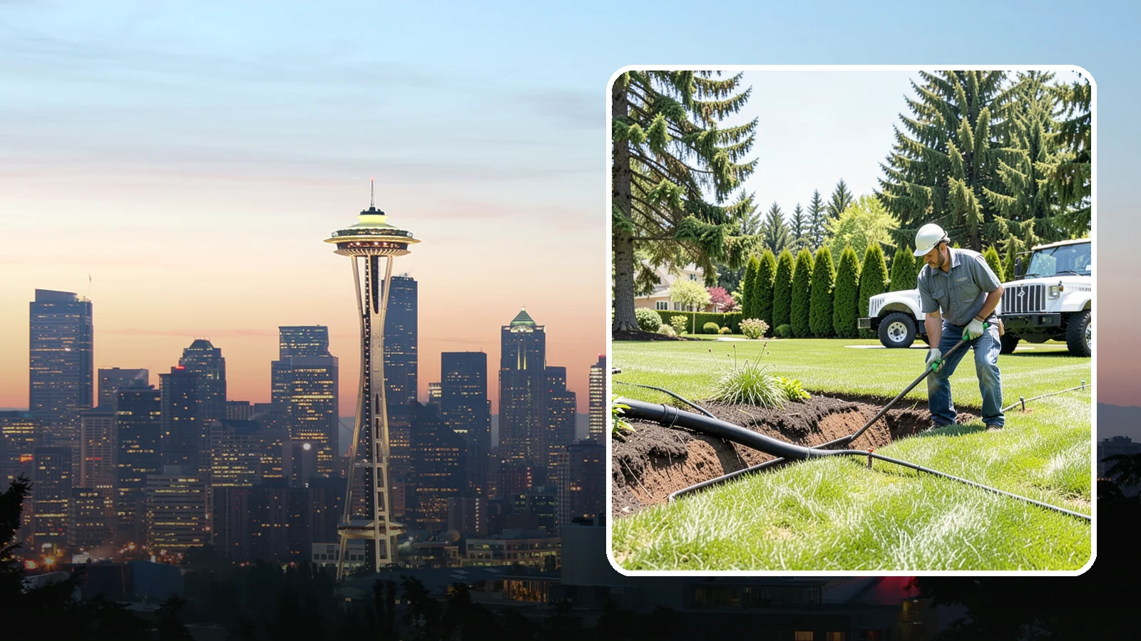 Downspout Burial in Seattle, King County, WA - We bury and pipe your downspout discharge underground, carrying roof runoff well away from the foundation to a safe outlet.