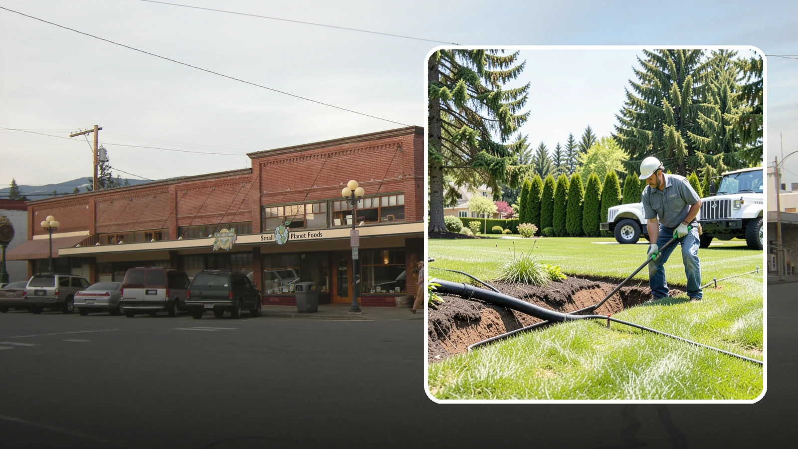Downspout Burial in Sedro-Woolley, Skagit County, WA - We bury and pipe your downspout discharge underground, carrying roof runoff well away from the foundation to a safe outlet.