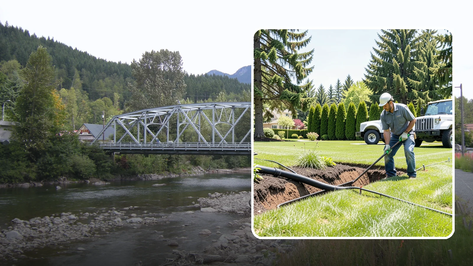Downspout Burial in Skykomish, King County, WA - We bury and pipe your downspout discharge underground, carrying roof runoff well away from the foundation to a safe outlet.