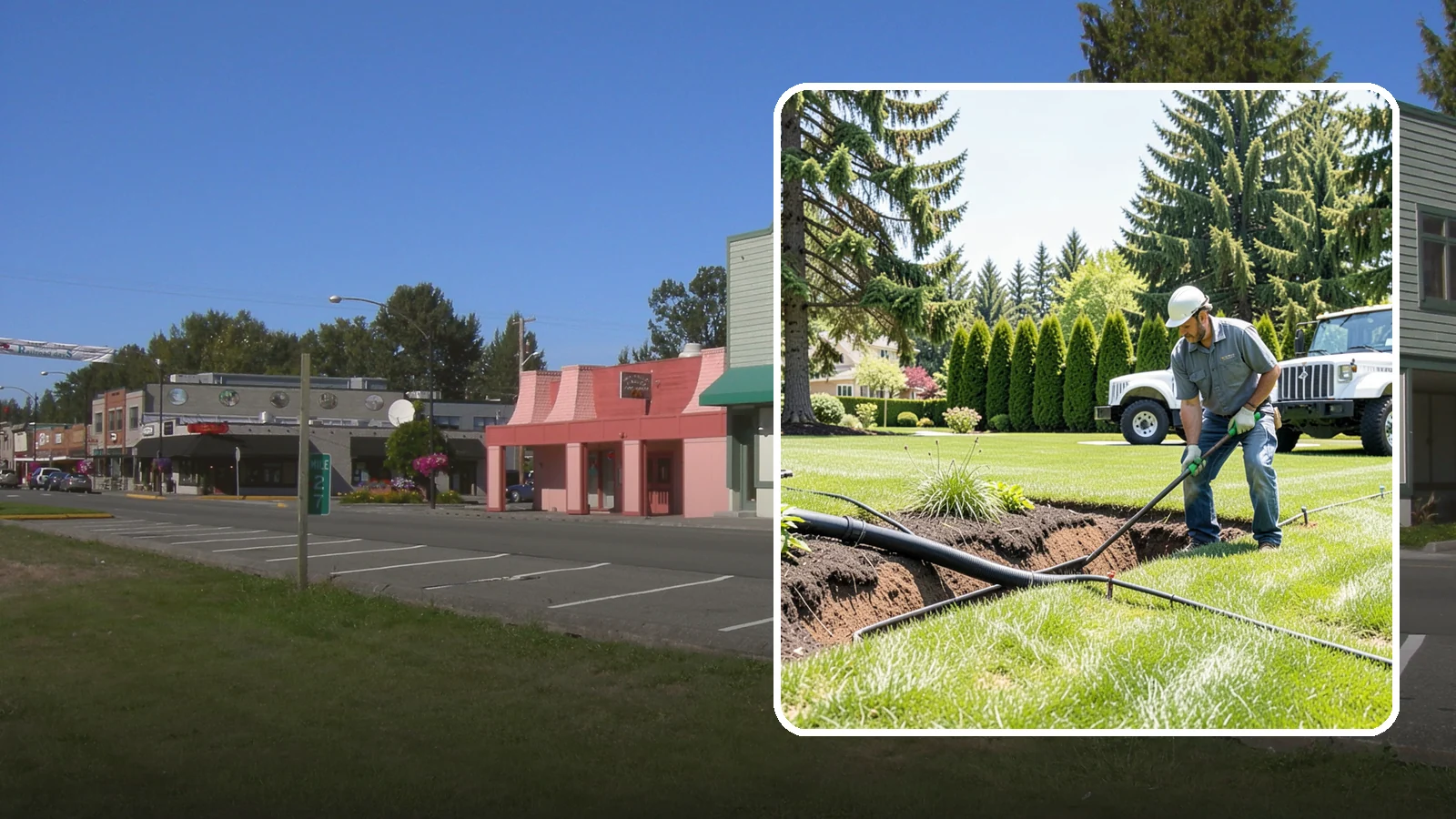 Downspout Burial in Snoqualmie, King County, WA - We bury and pipe your downspout discharge underground, carrying roof runoff well away from the foundation to a safe outlet.