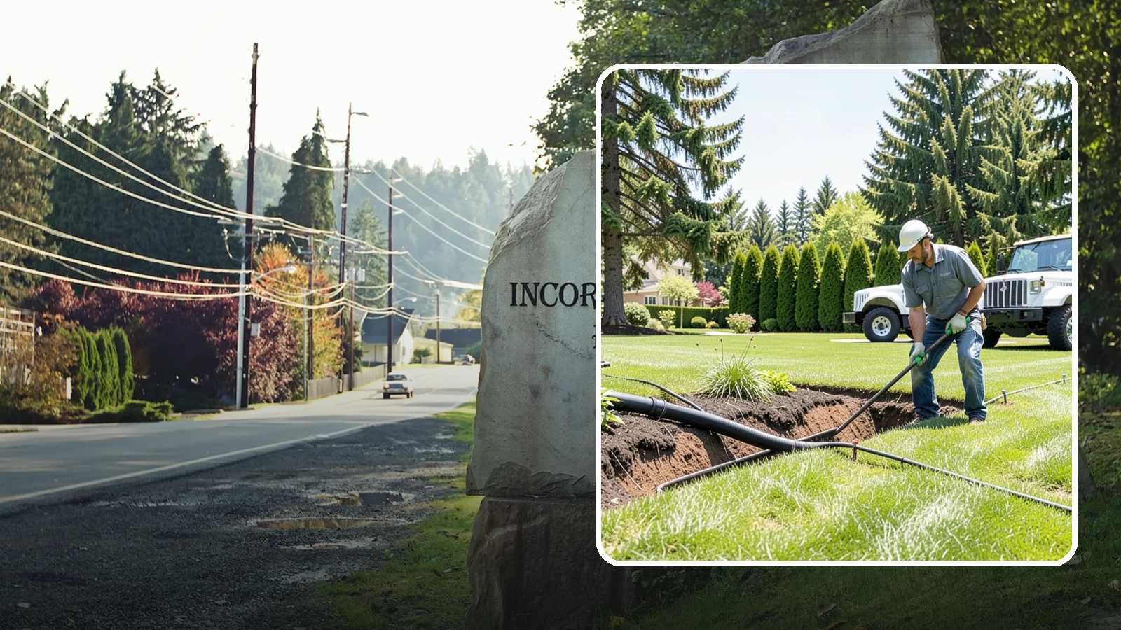 Downspout Burial in Wilkeson, Pierce County, WA - We bury and pipe your downspout discharge underground, carrying roof runoff well away from the foundation to a safe outlet.