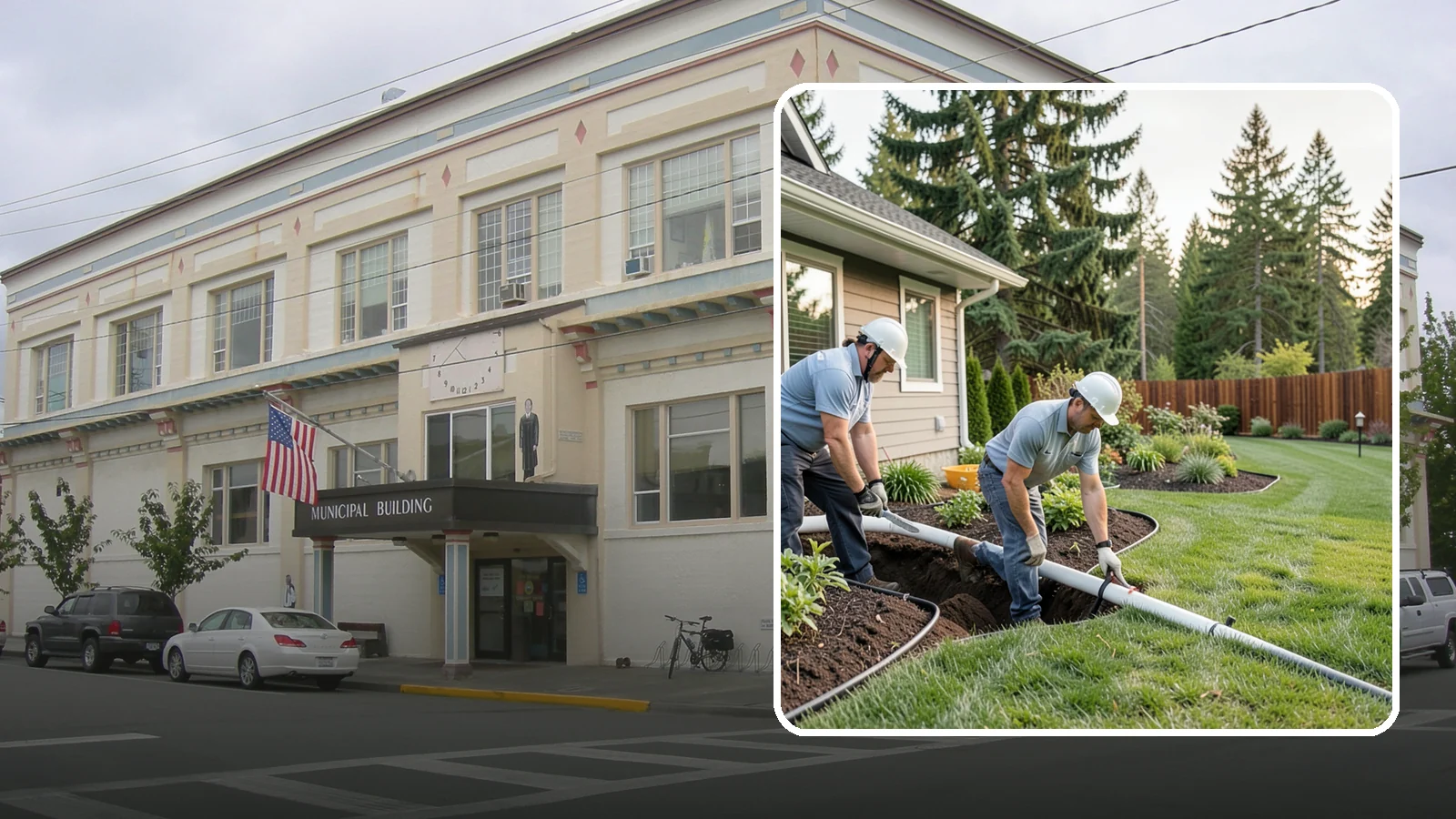 Downspout Drainage in Anacortes, Skagit County, WA - Buried downspout lines that carry roof runoff safely away from your foundation and landscape.