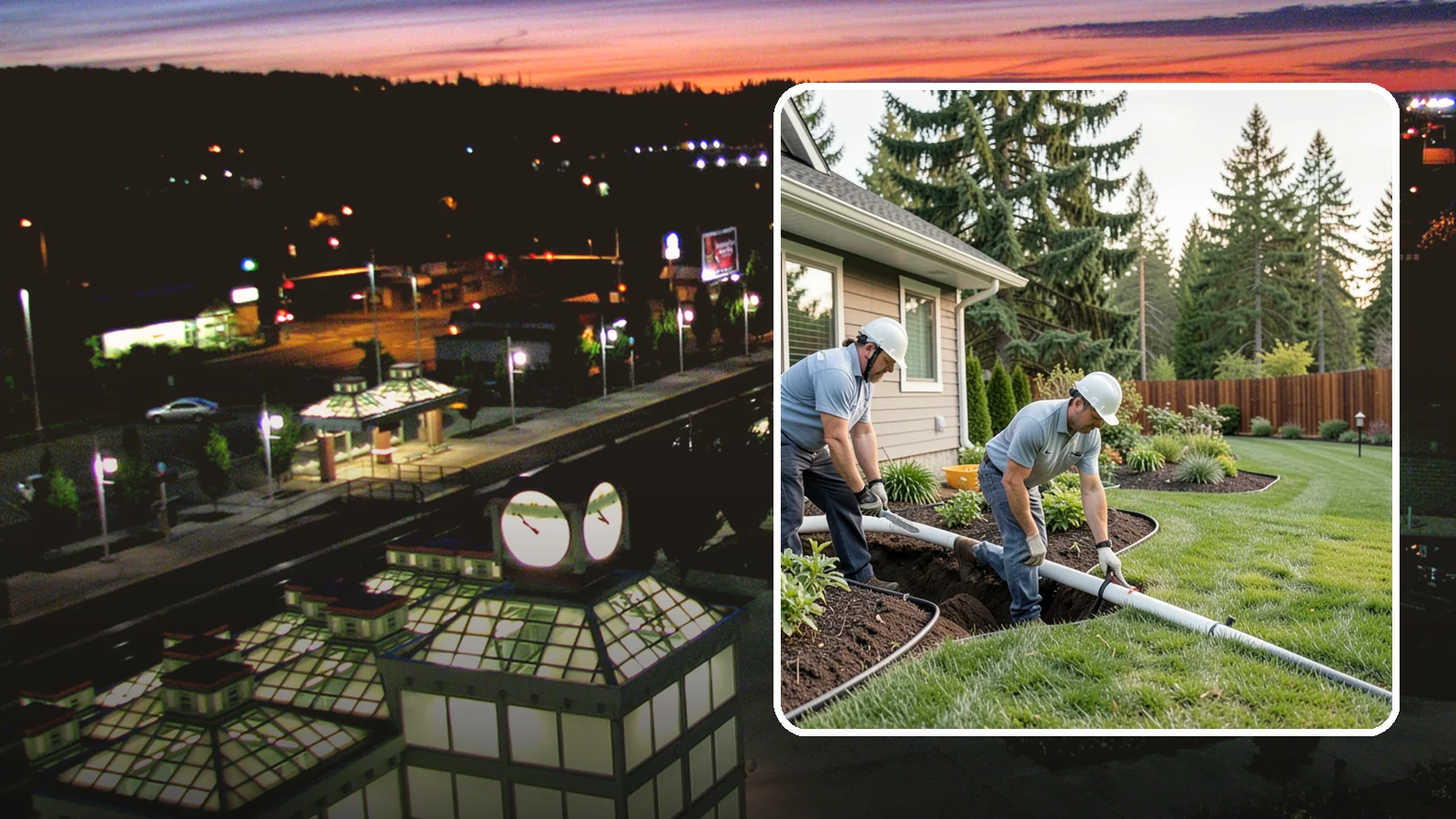 Downspout Drainage in Auburn, King County, WA - Buried downspout lines that carry roof runoff safely away from your foundation and landscape.