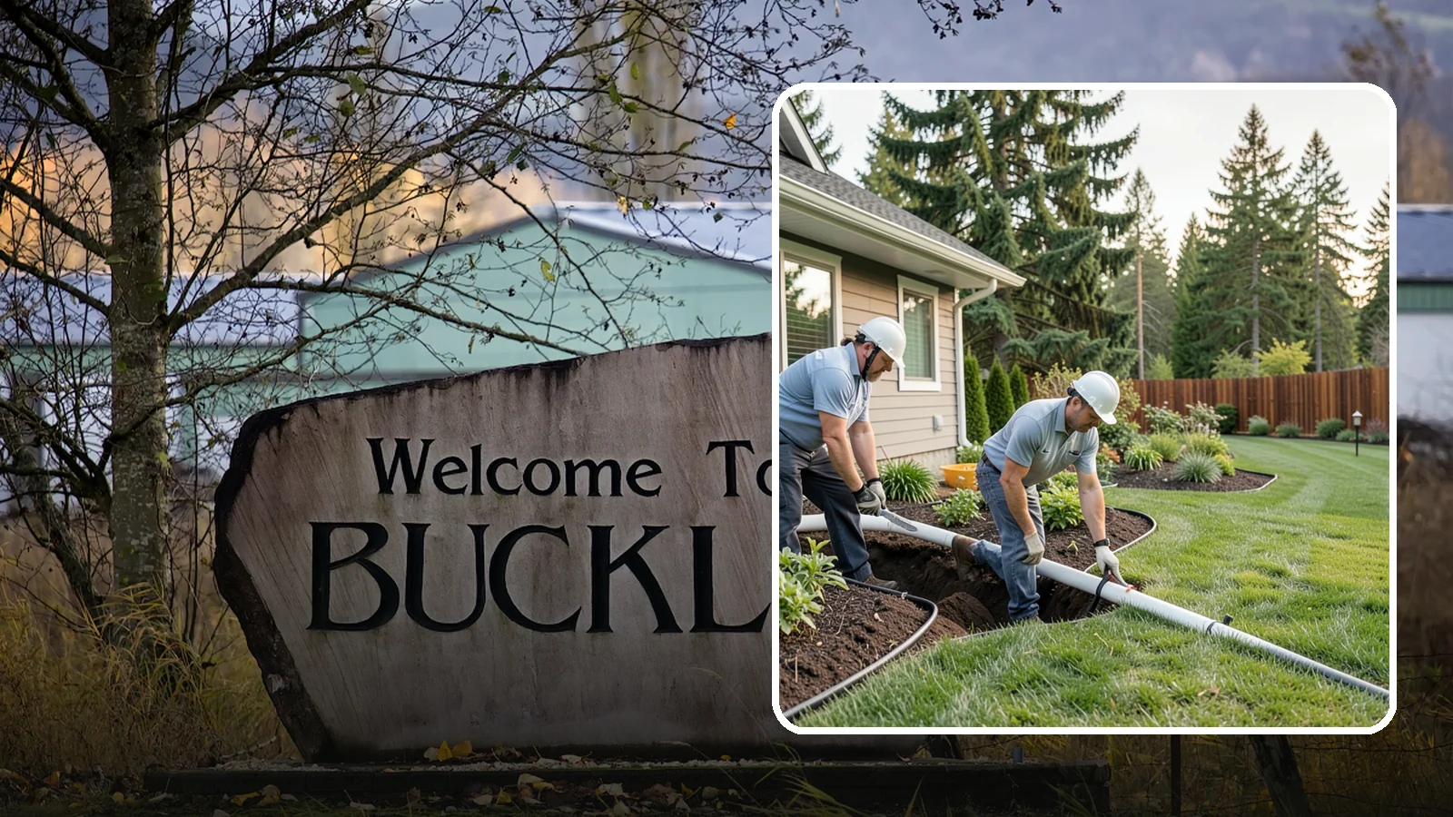 Downspout Drainage in Buckley, Pierce County, WA - Buried downspout lines that carry roof runoff safely away from your foundation and landscape.