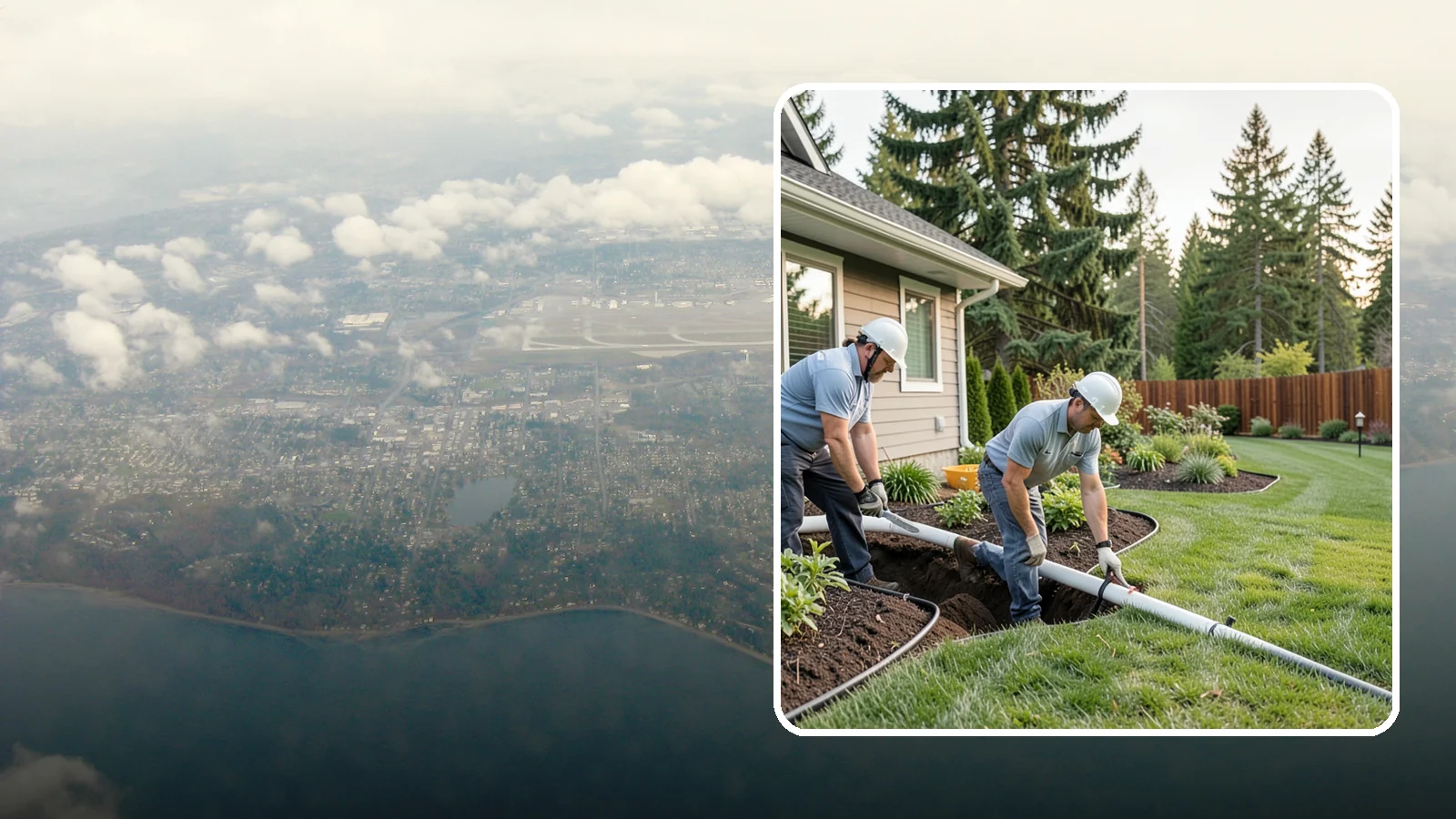Downspout Drainage in Burien, King County, WA - Buried downspout lines that carry roof runoff safely away from your foundation and landscape.