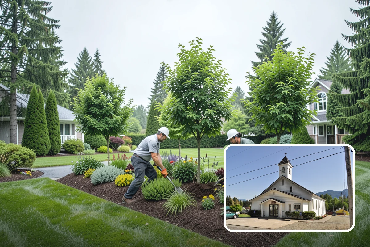 Downspout Drainage in Concrete, Skagit County, WA - Moves roof water away from the foundation