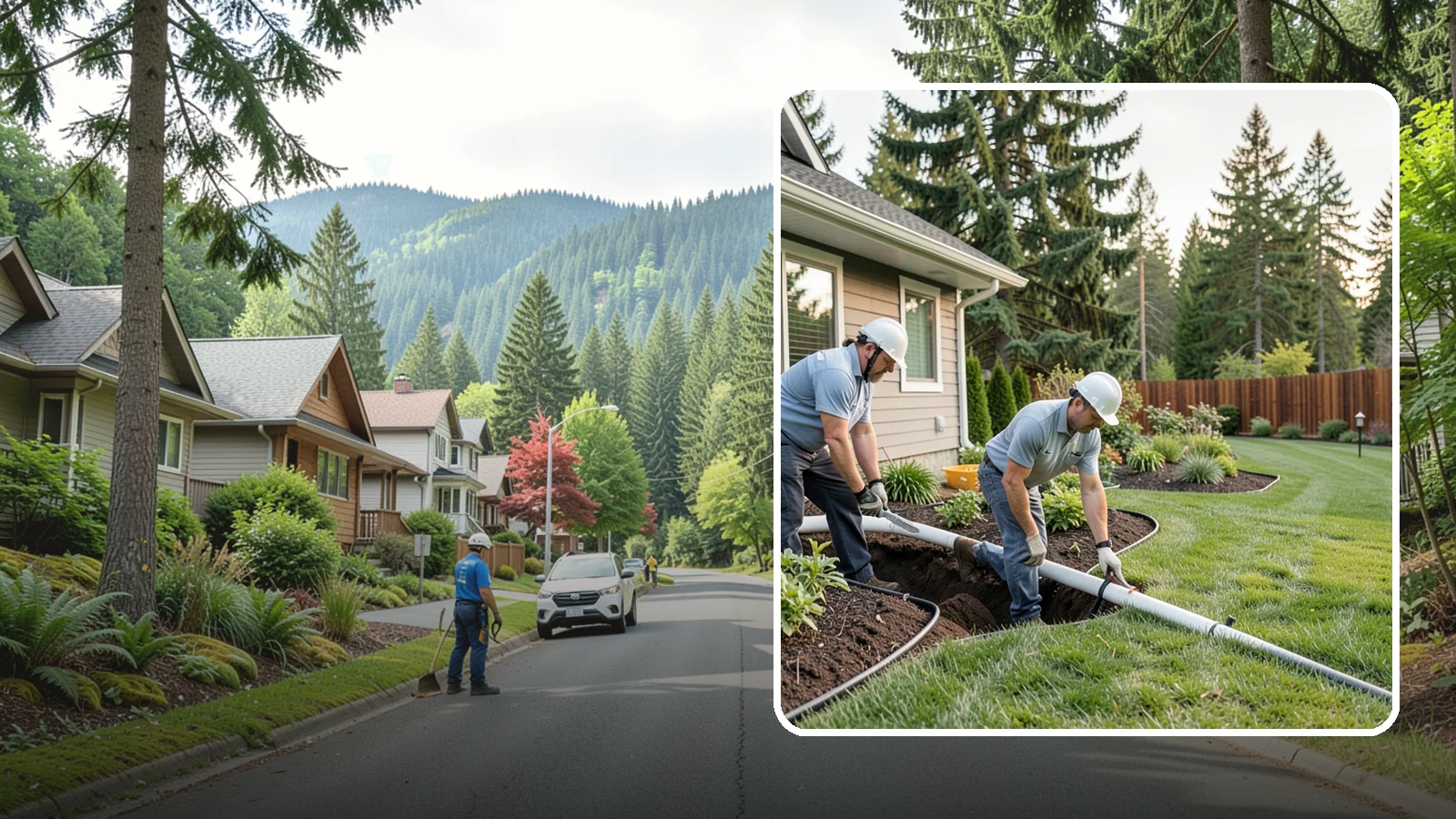 Downspout Drainage in Darrington, Snohomish County, WA - Buried downspout lines that carry roof runoff safely away from your foundation and landscape.