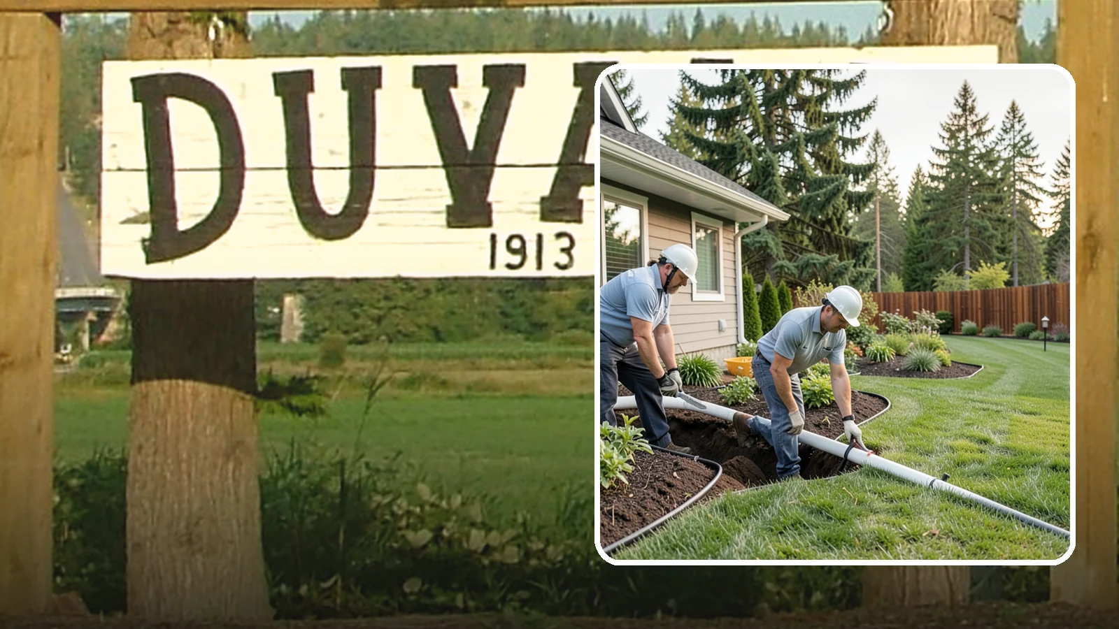 Downspout Drainage in Duvall, King County, WA - Buried downspout lines that carry roof runoff safely away from your foundation and landscape.
