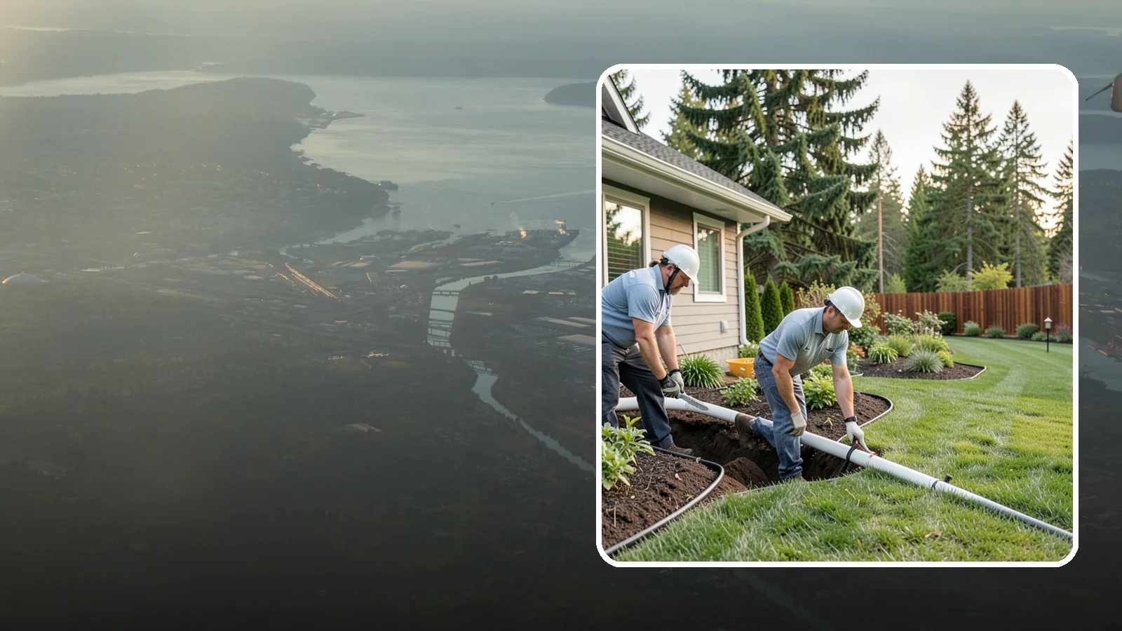 Downspout Drainage in Fife, Pierce County, WA - Buried downspout lines that carry roof runoff safely away from your foundation and landscape.